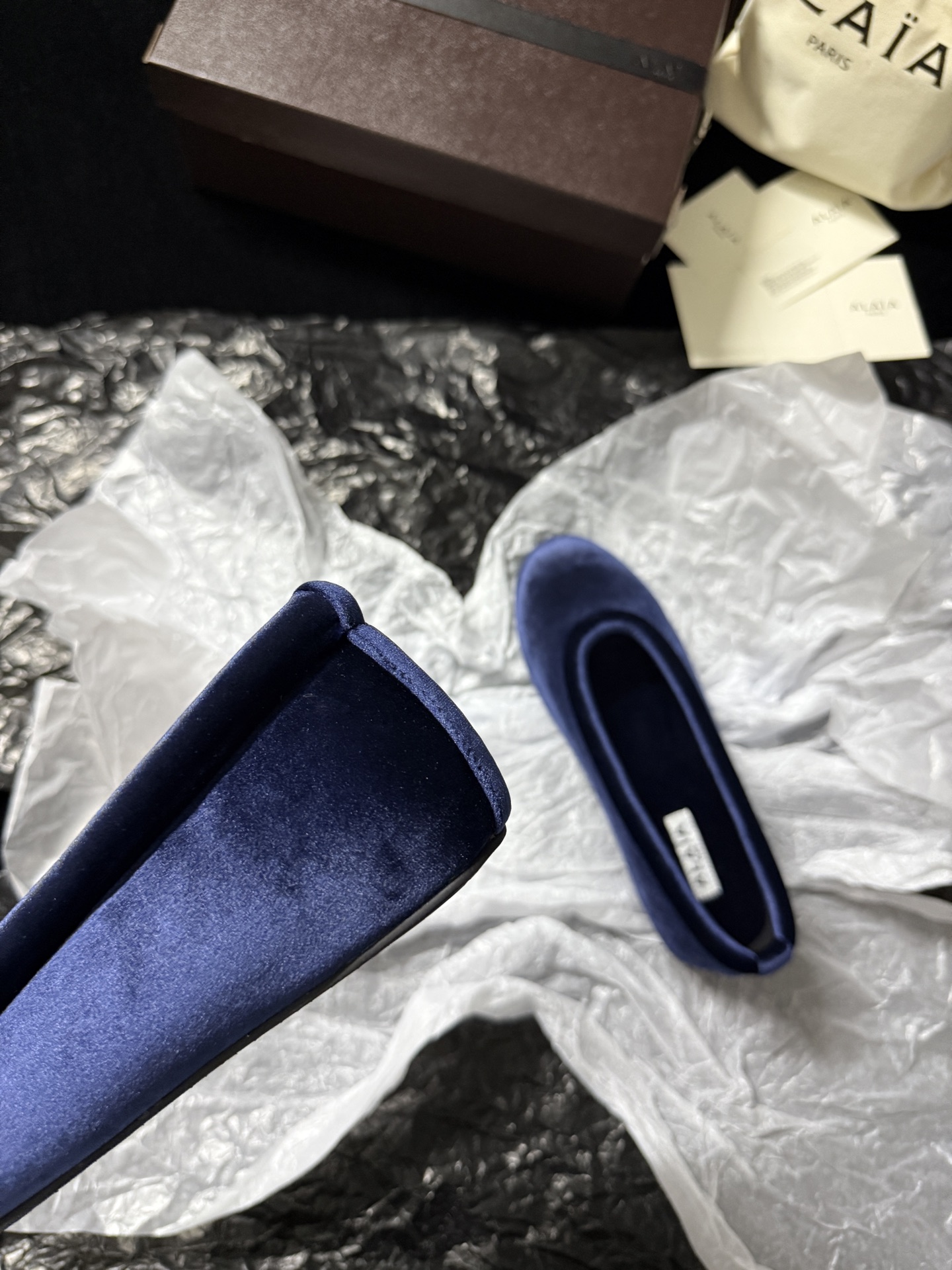 ALAIA Velvet Ballet Flats