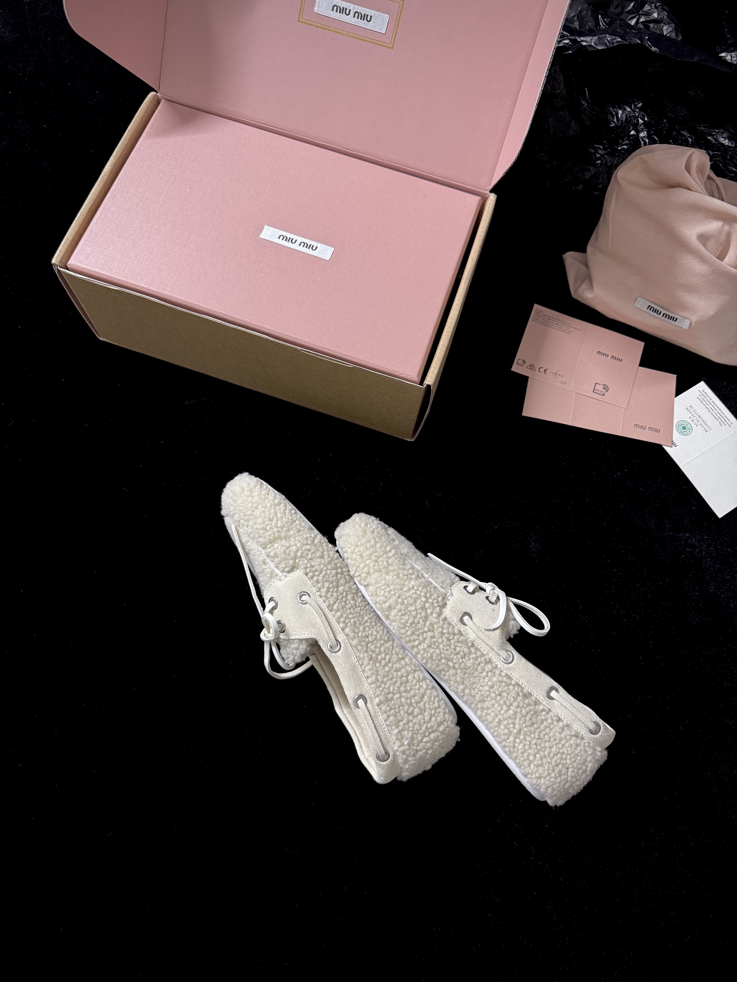 Miu Miu Wool Lace-Up Loafers