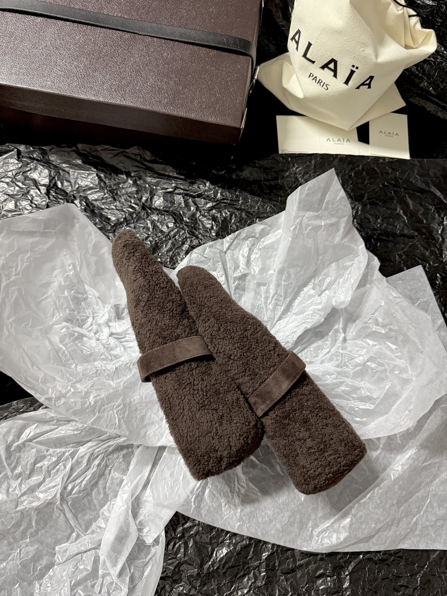 ALAIA Plush strap shoes