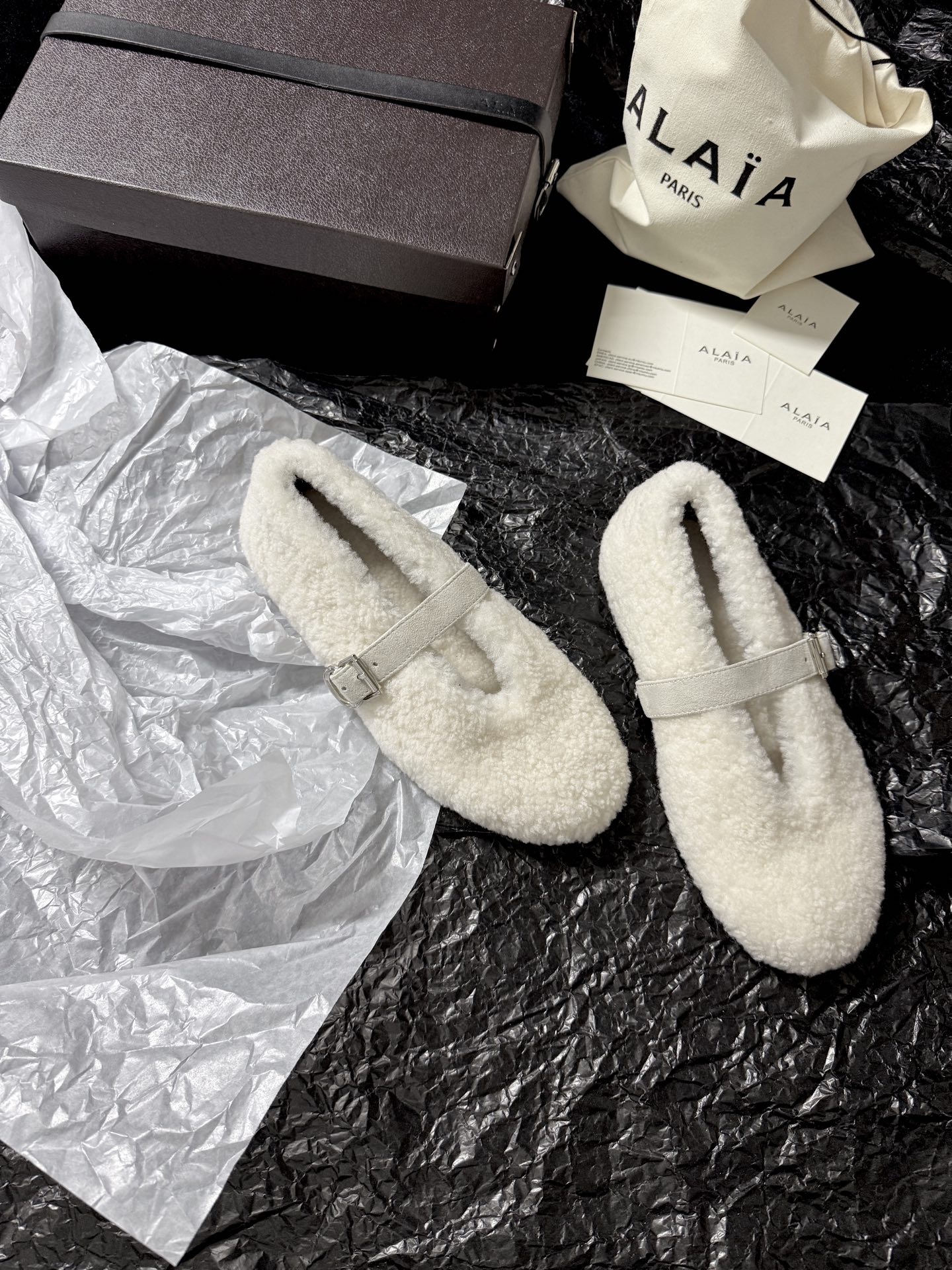 ALAIA Plush strap shoes