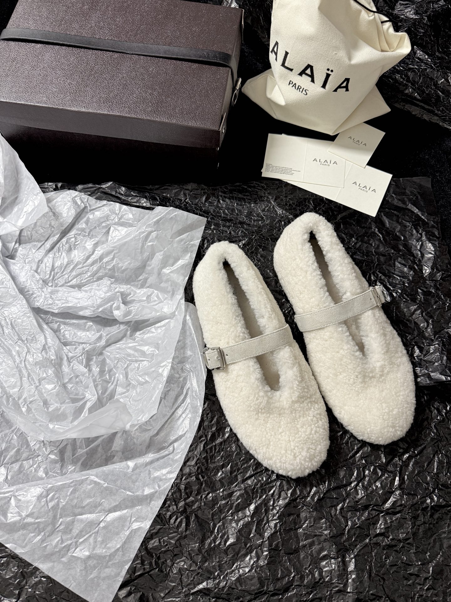 ALAIA Plush strap shoes