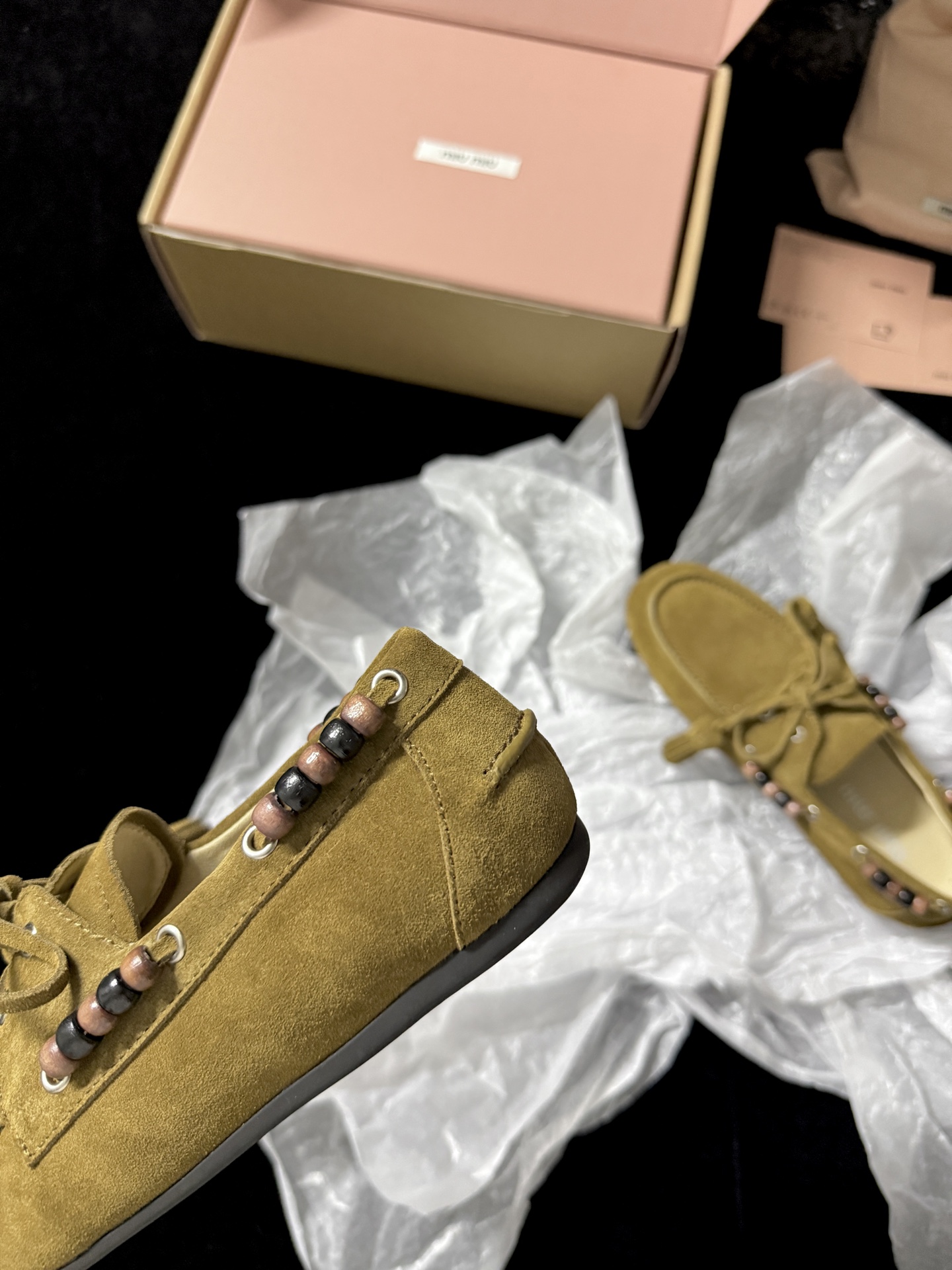 Miu Miu Beaded Tassel Loafers