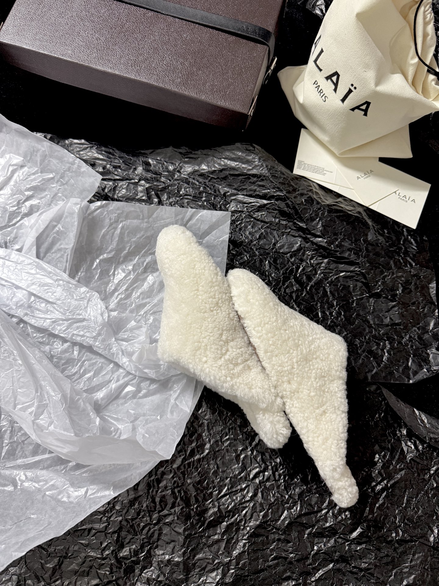 ALAIA Plush Mule Slippers