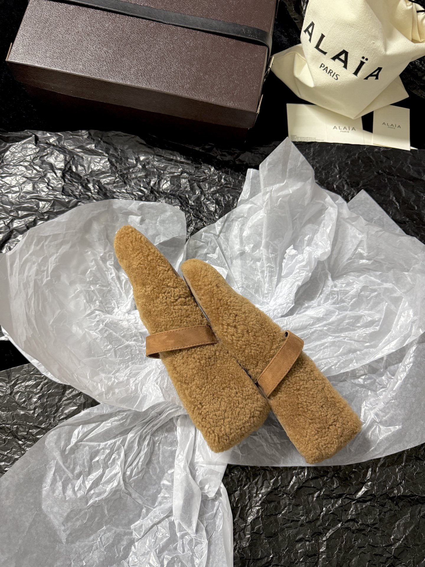 ALAIA Plush strap shoes