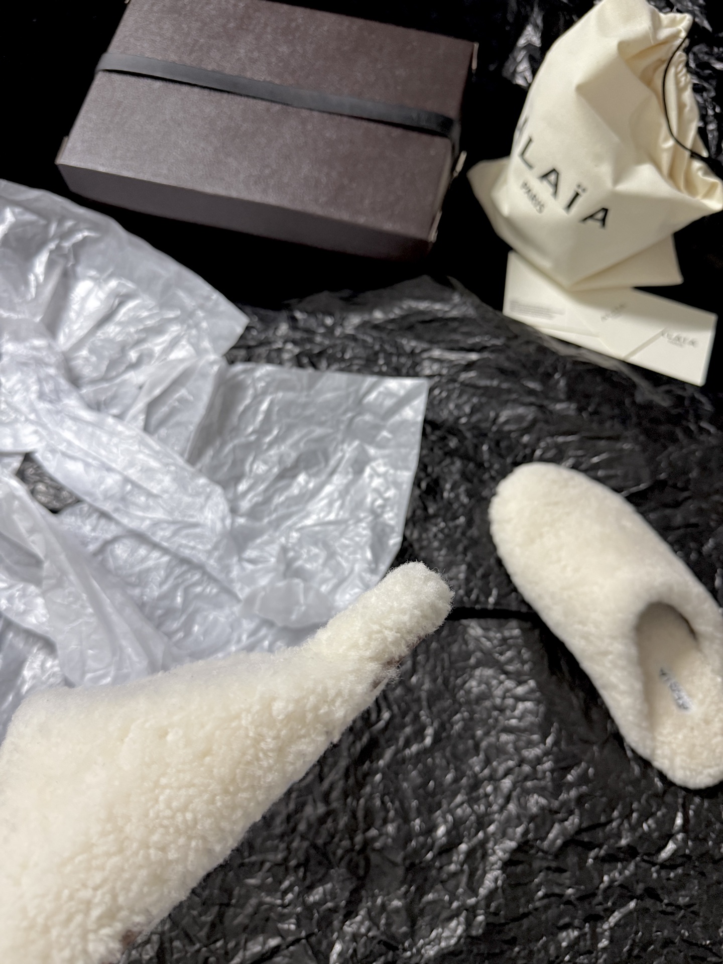 ALAIA Plush Mule Slippers