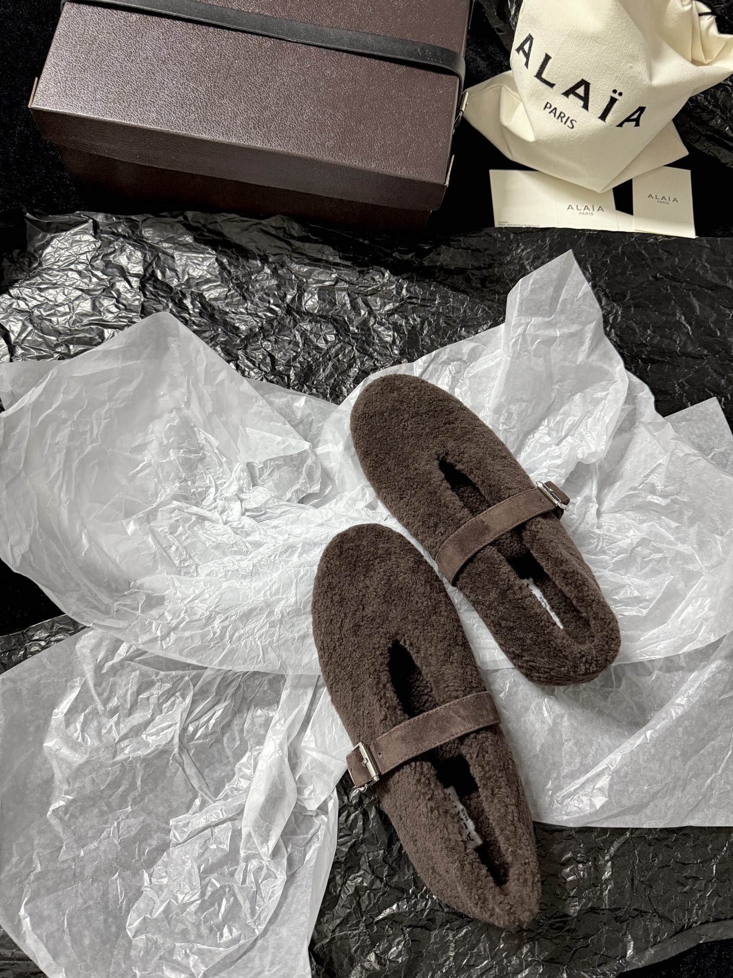 ALAIA Plush strap shoes