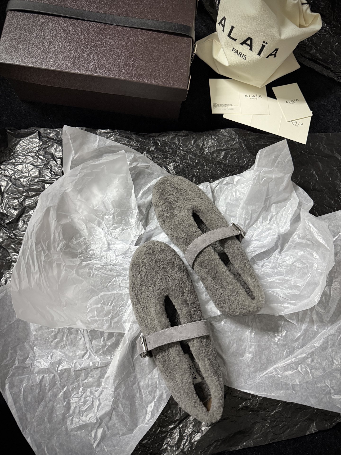 ALAIA Plush strap shoes