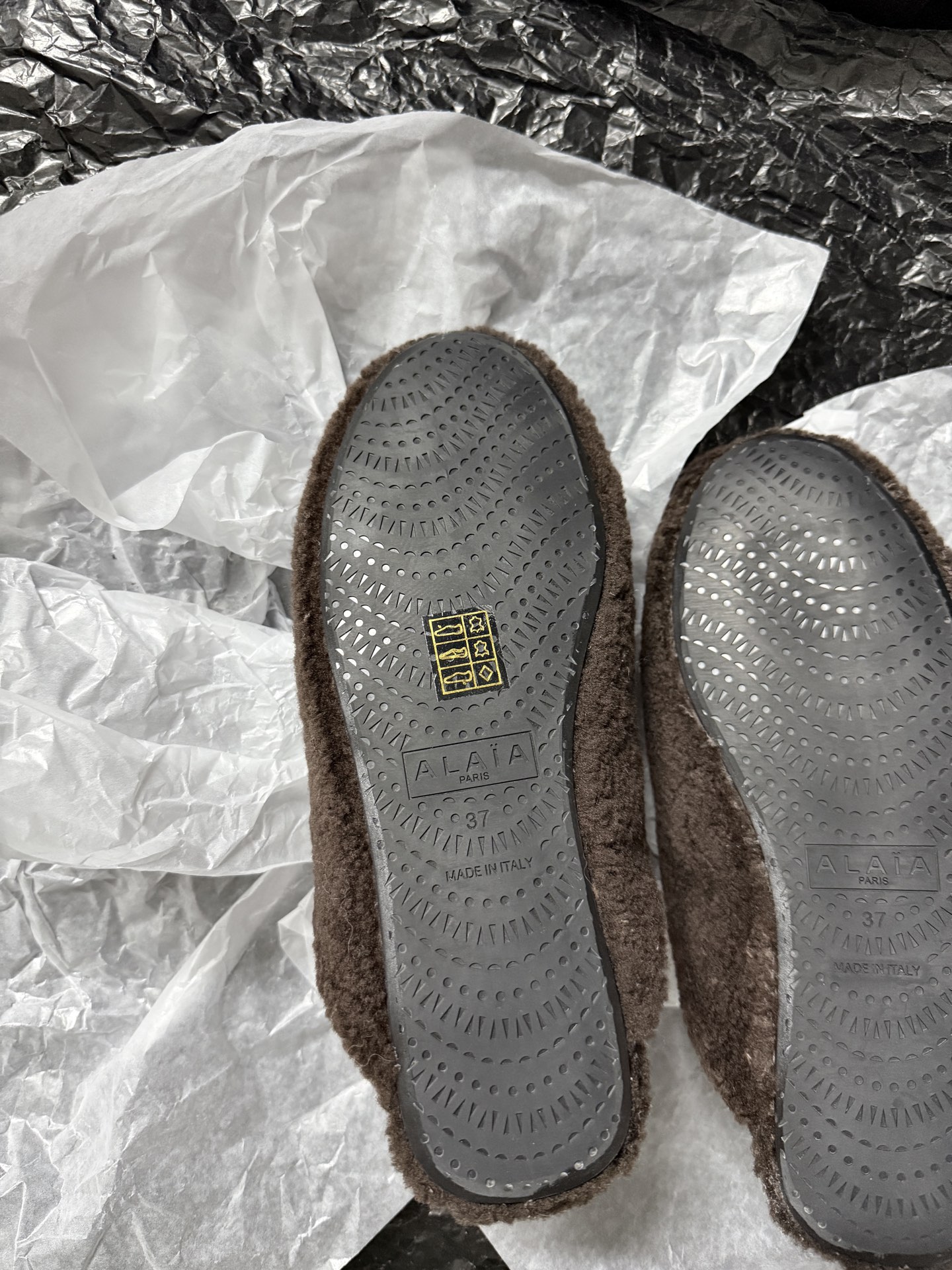 ALAIA Plush Mule Slippers