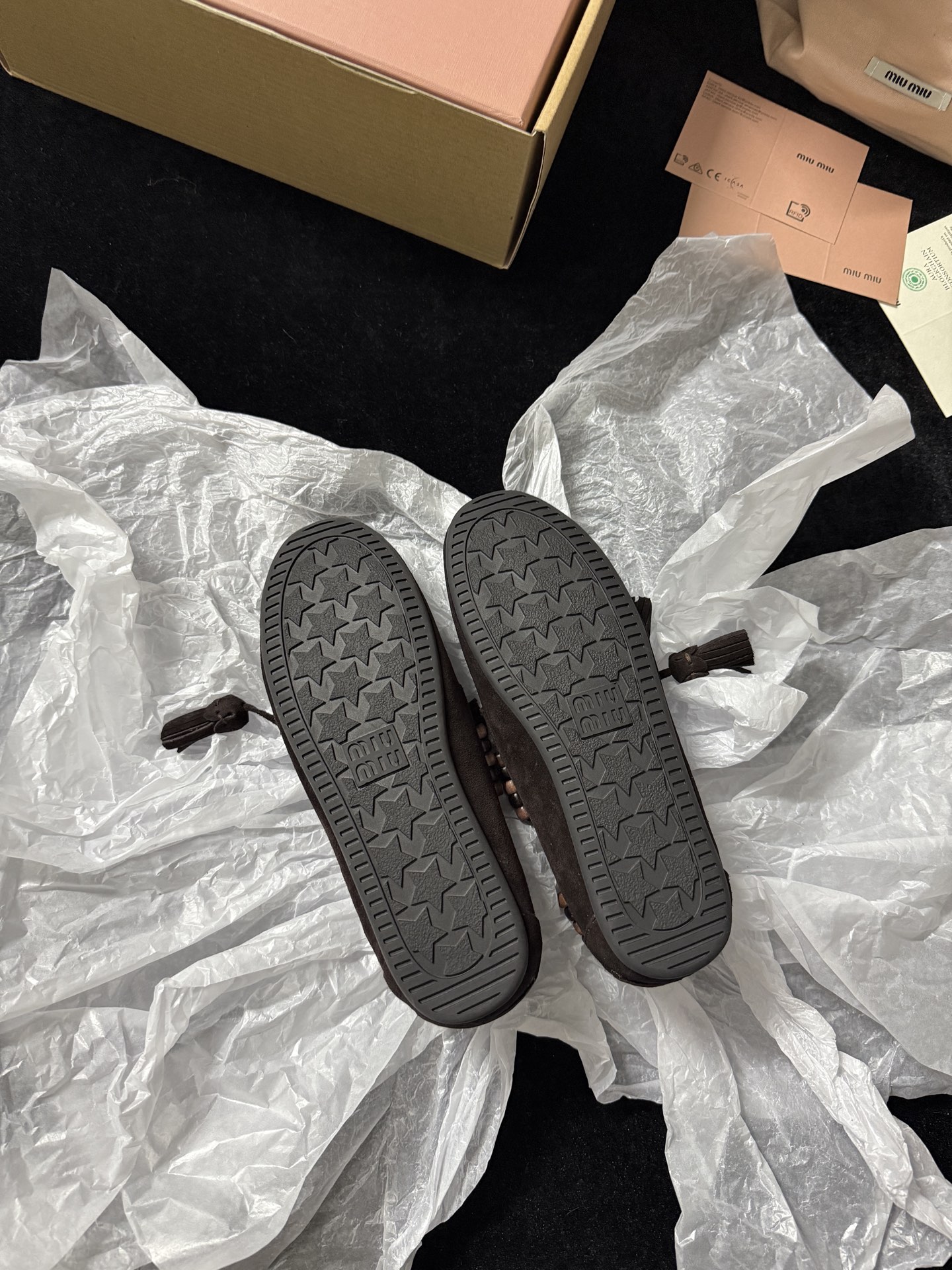 Miu Miu Beaded Tassel Loafers