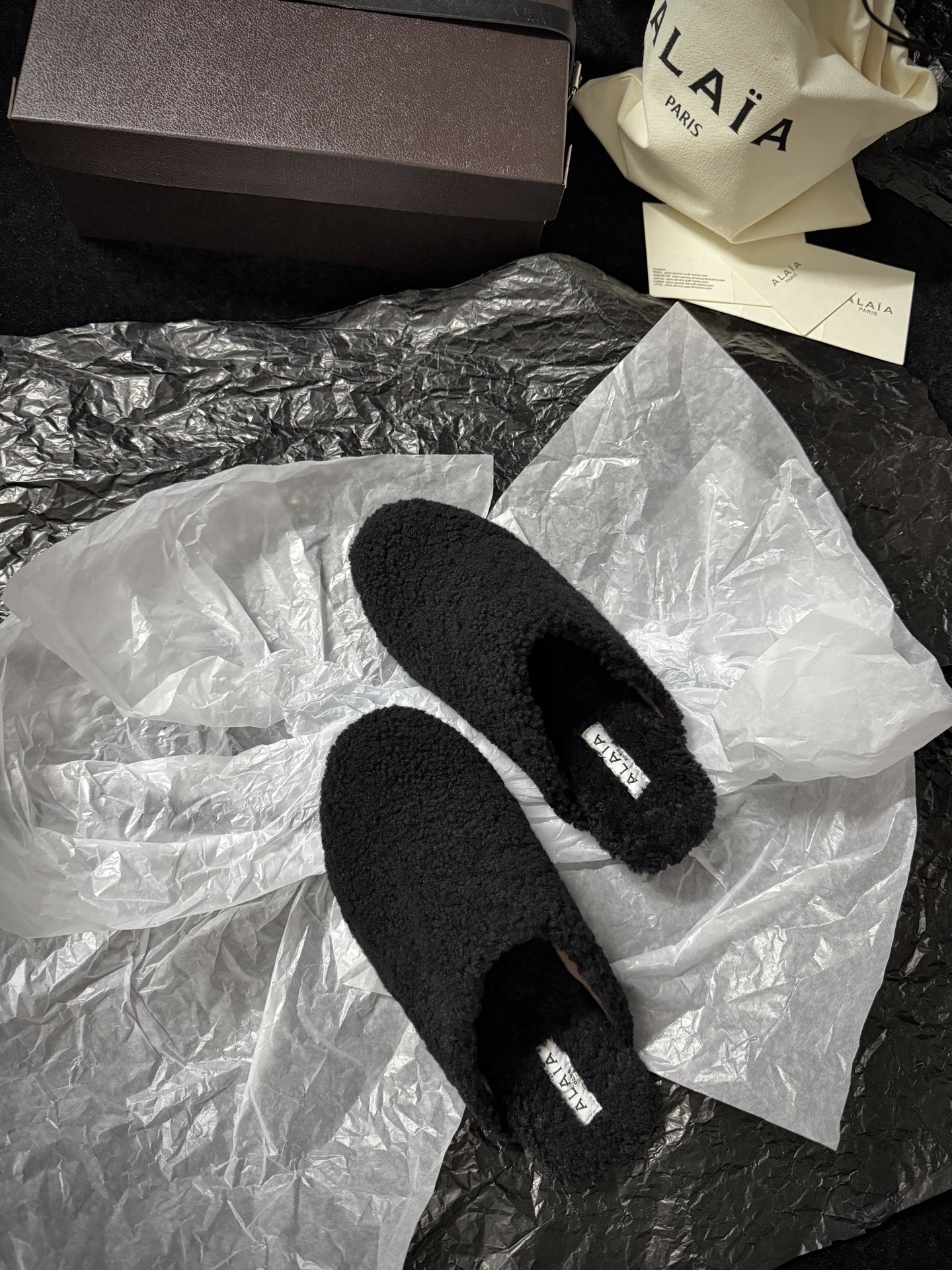 ALAIA Plush Mule Slippers