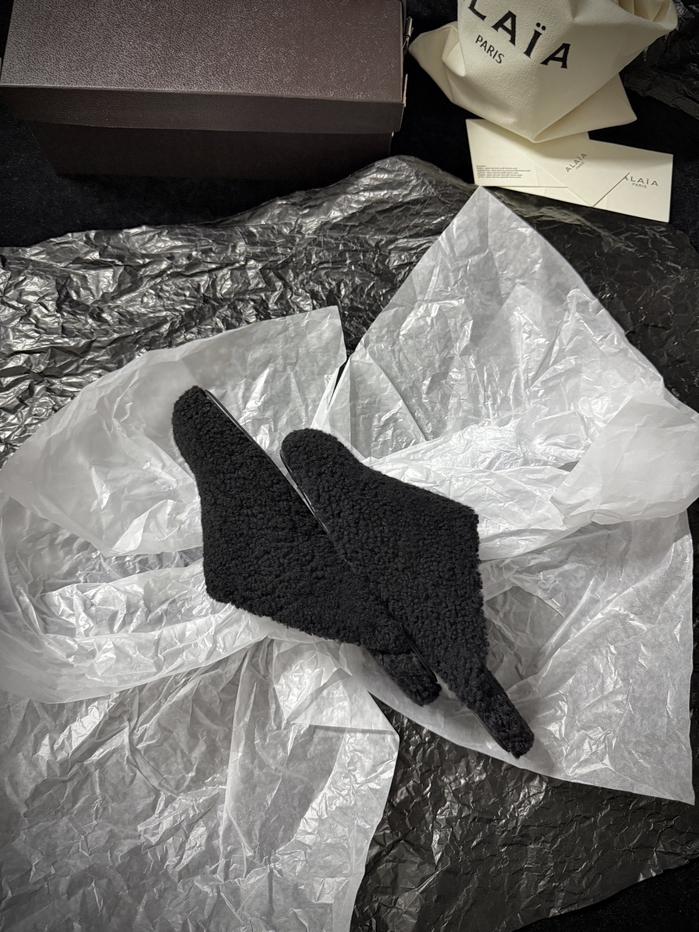 ALAIA Plush Mule Slippers