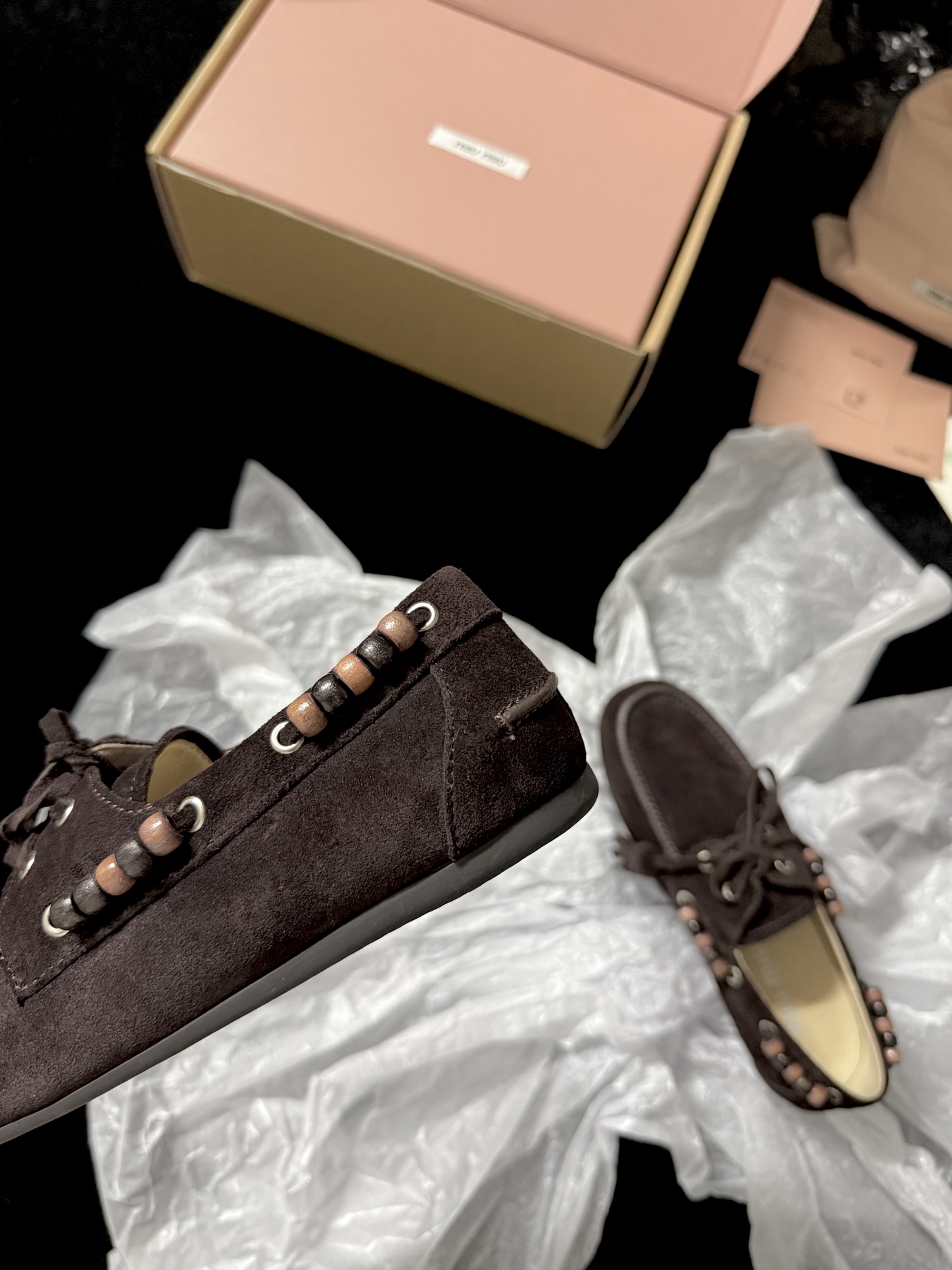 Miu Miu Beaded Tassel Loafers