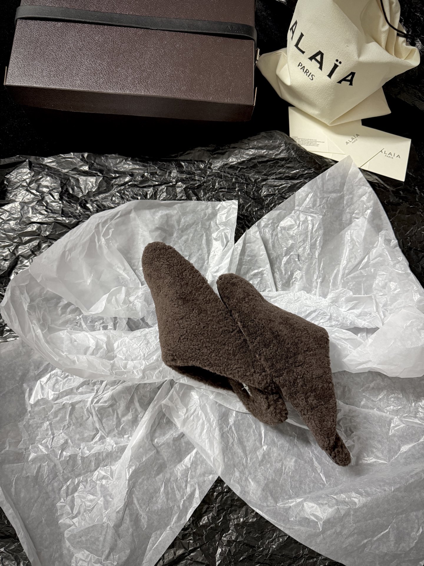 ALAIA Plush Mule Slippers