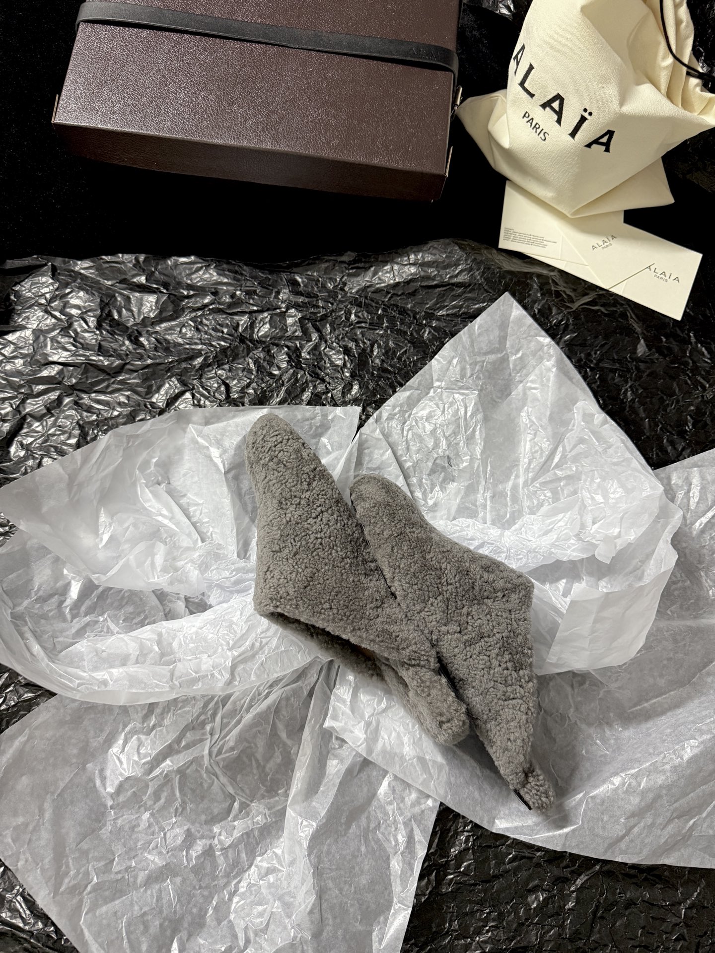 ALAIA Plush Mule Slippers