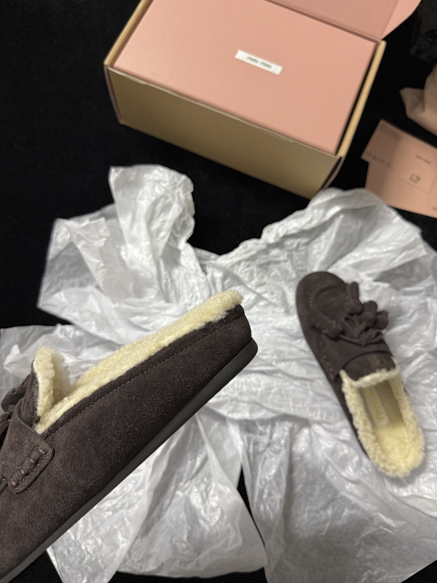 Miu Miu Wool Tassel Mule Slippers