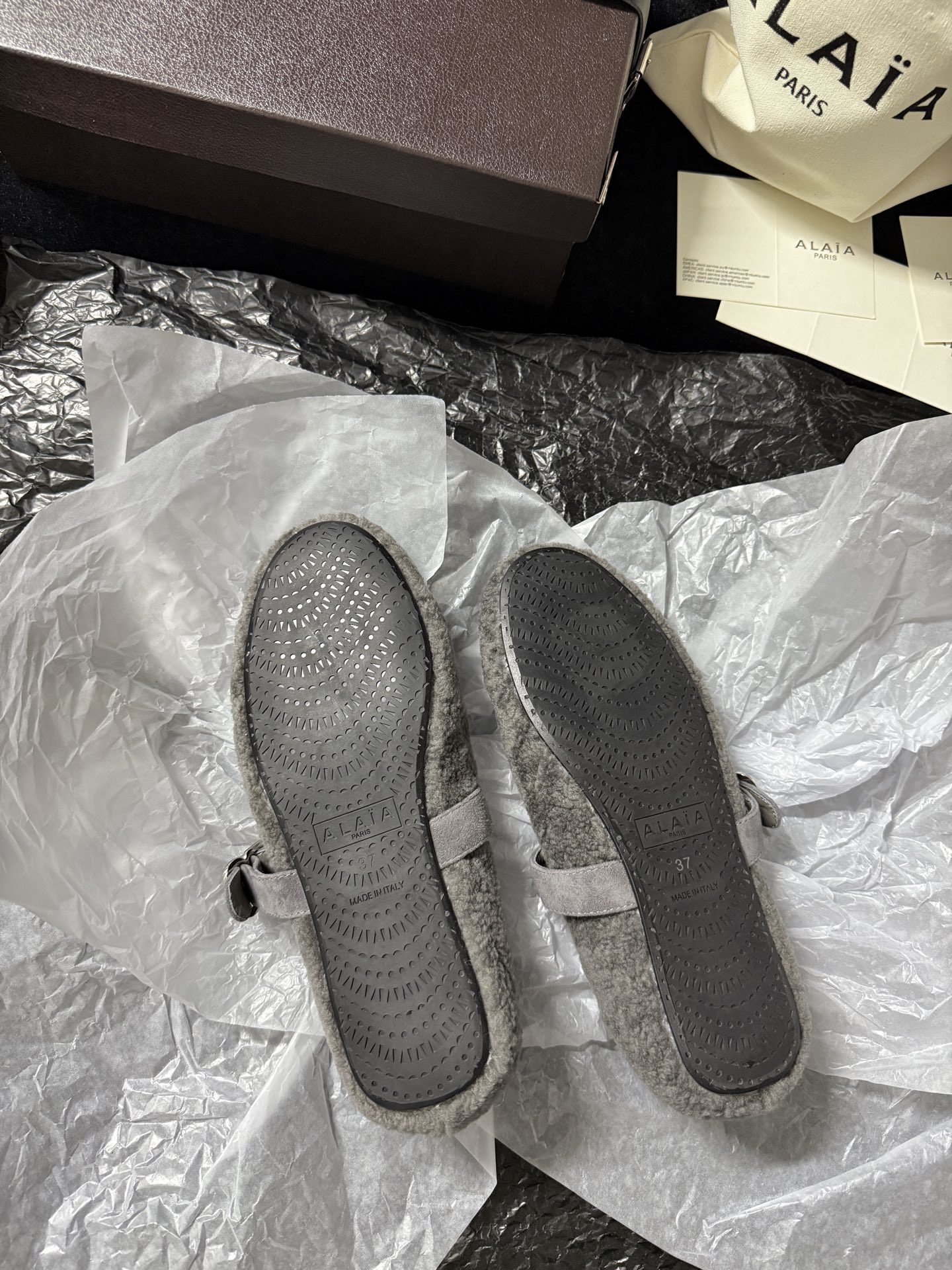 ALAIA Plush strap shoes