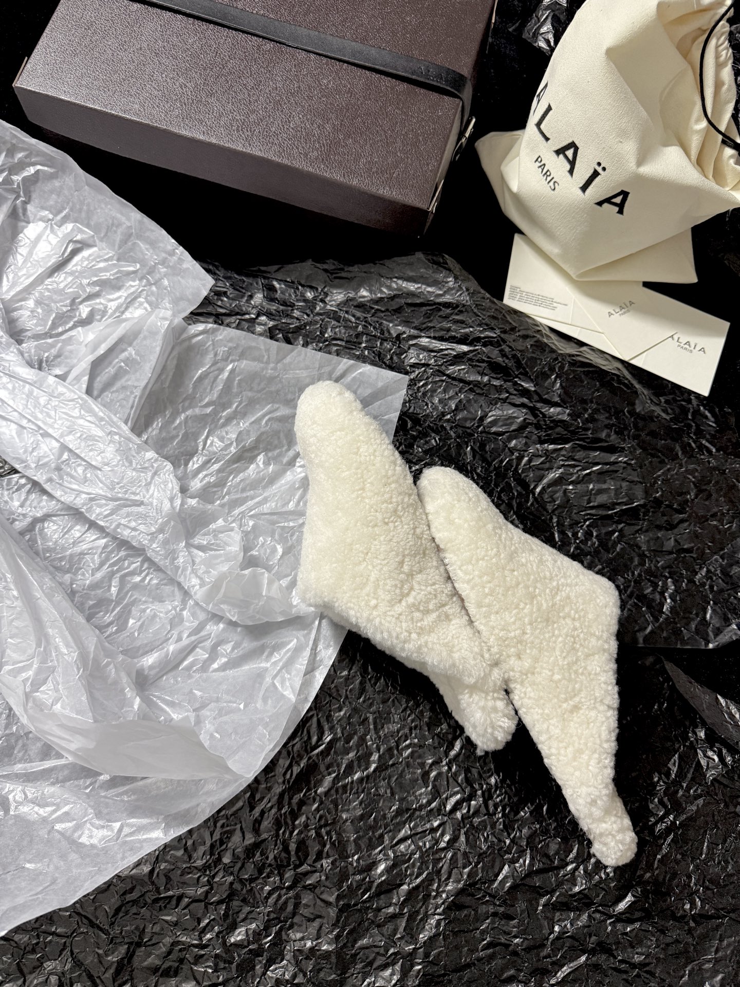 ALAIA Plush Mule Slippers