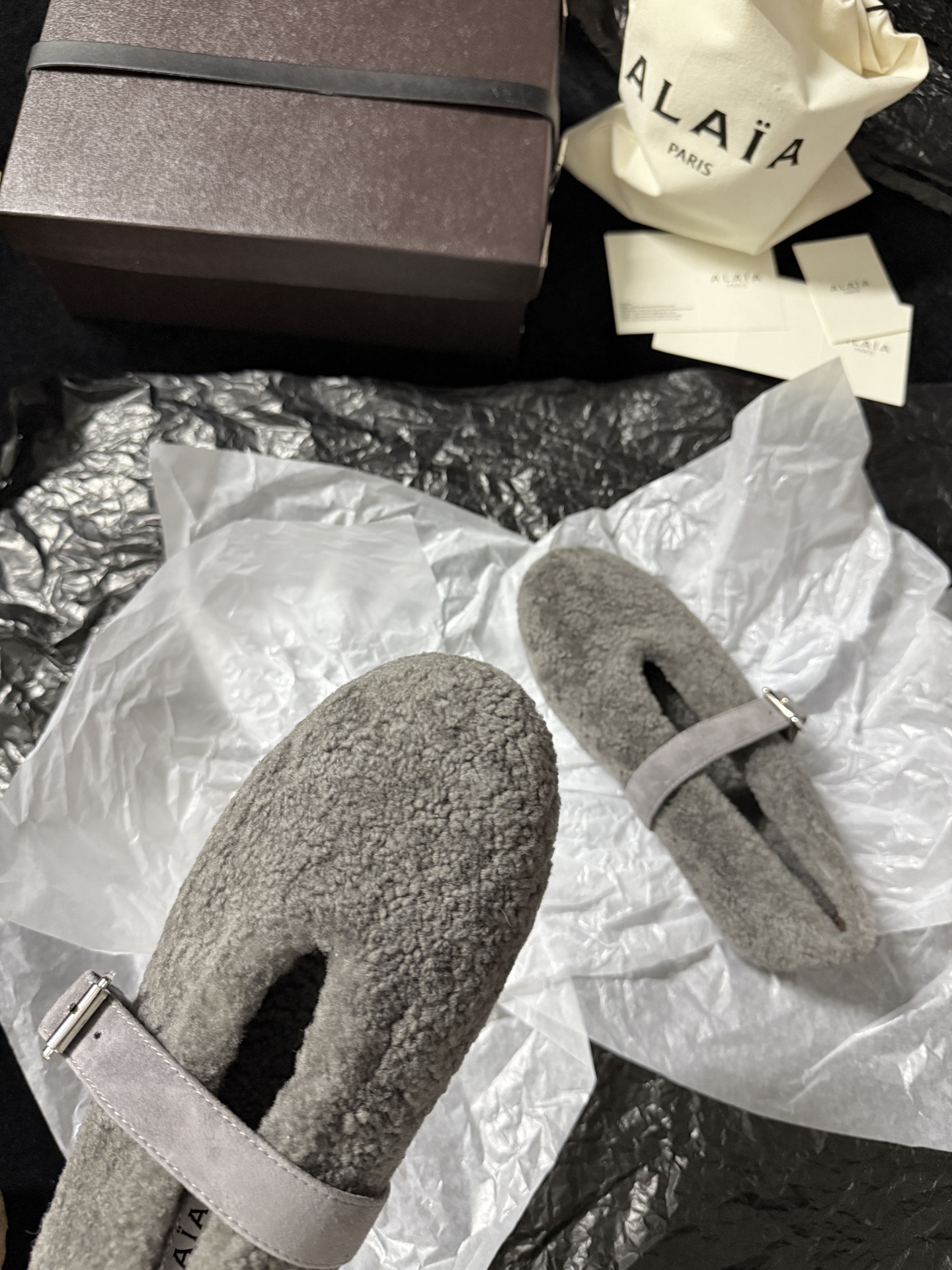 ALAIA Plush strap shoes