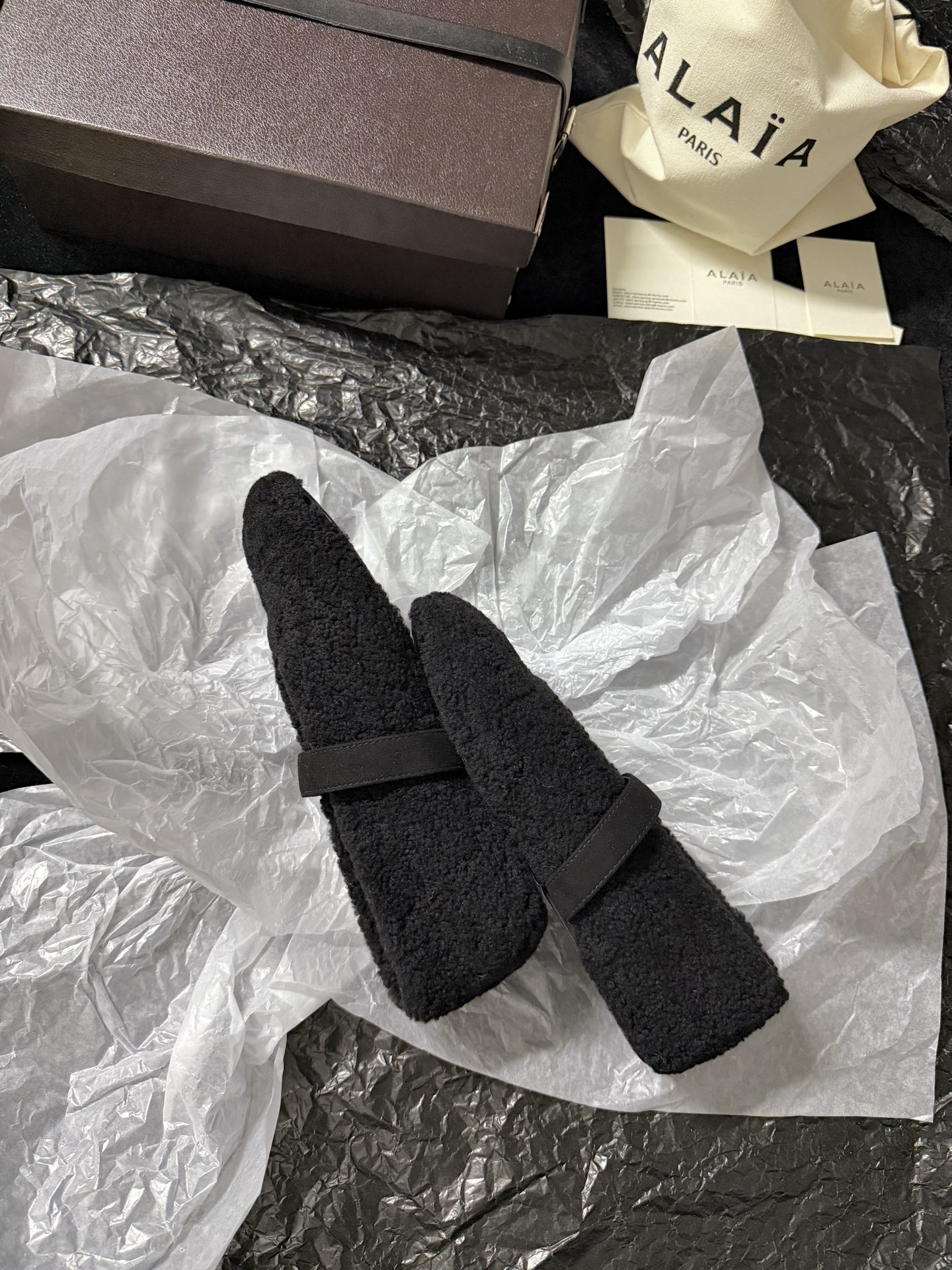 ALAIA Plush strap shoes