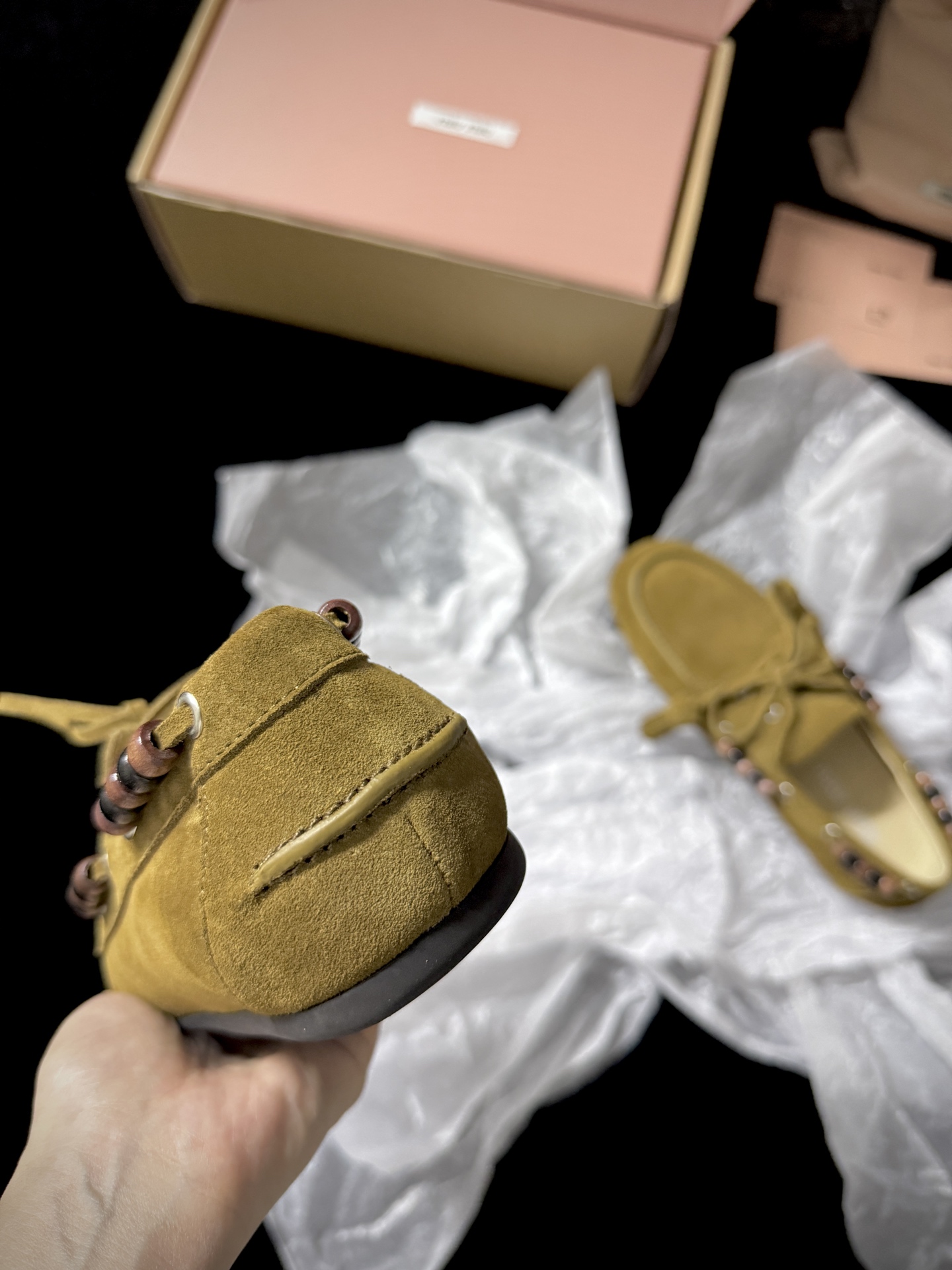 Miu Miu Beaded Tassel Loafers