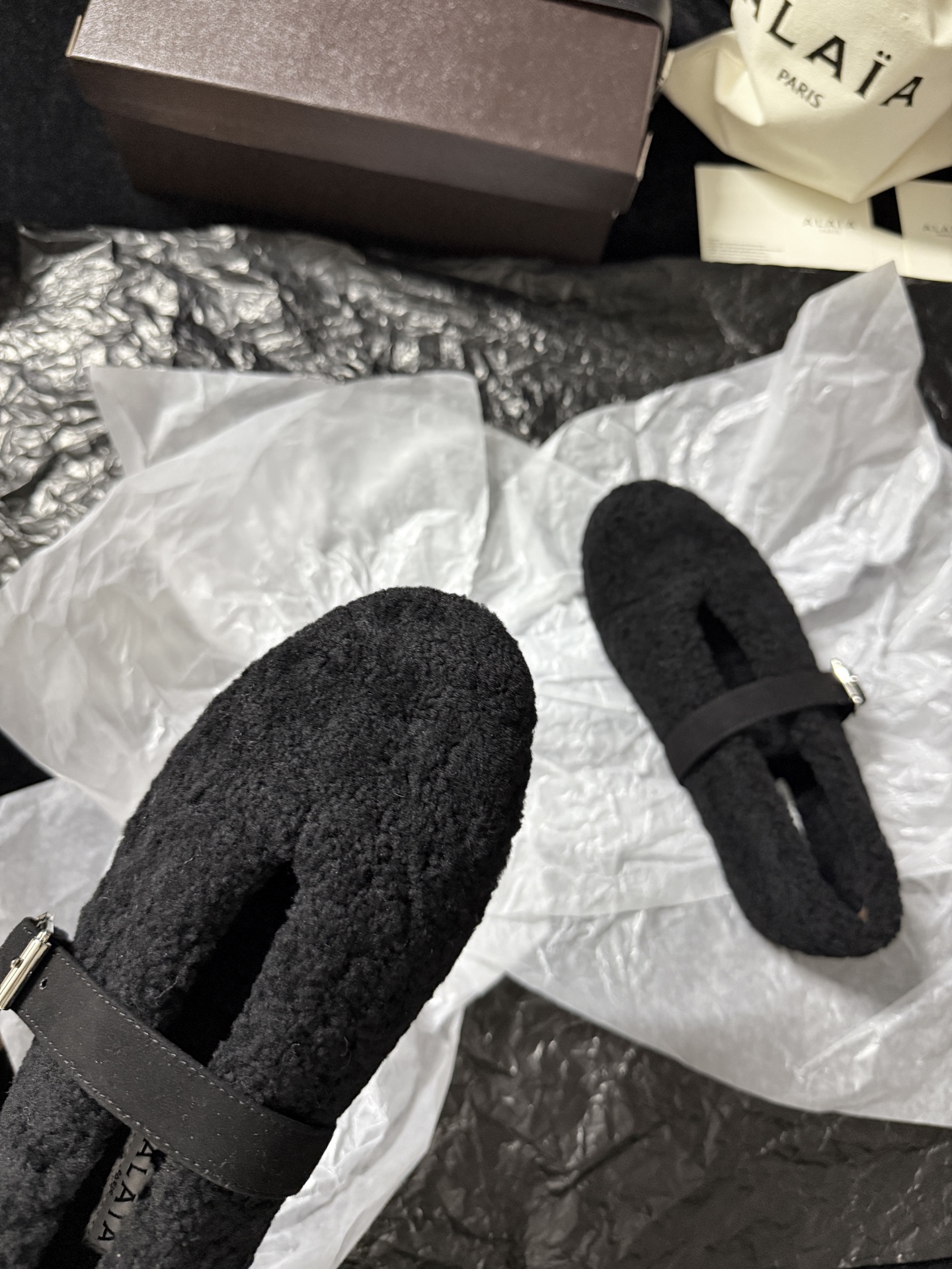 ALAIA Plush strap shoes