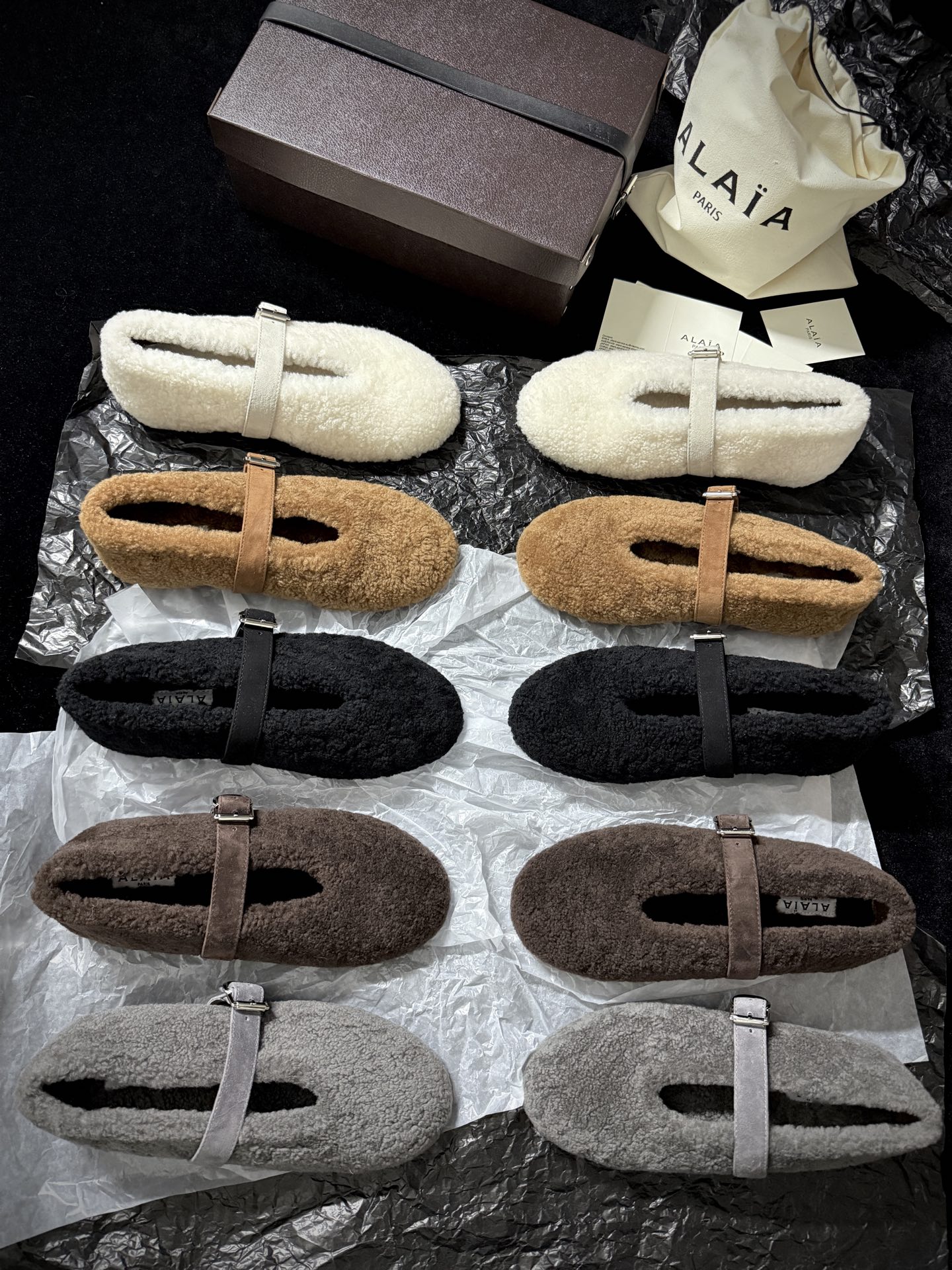 ALAIA Plush strap shoes