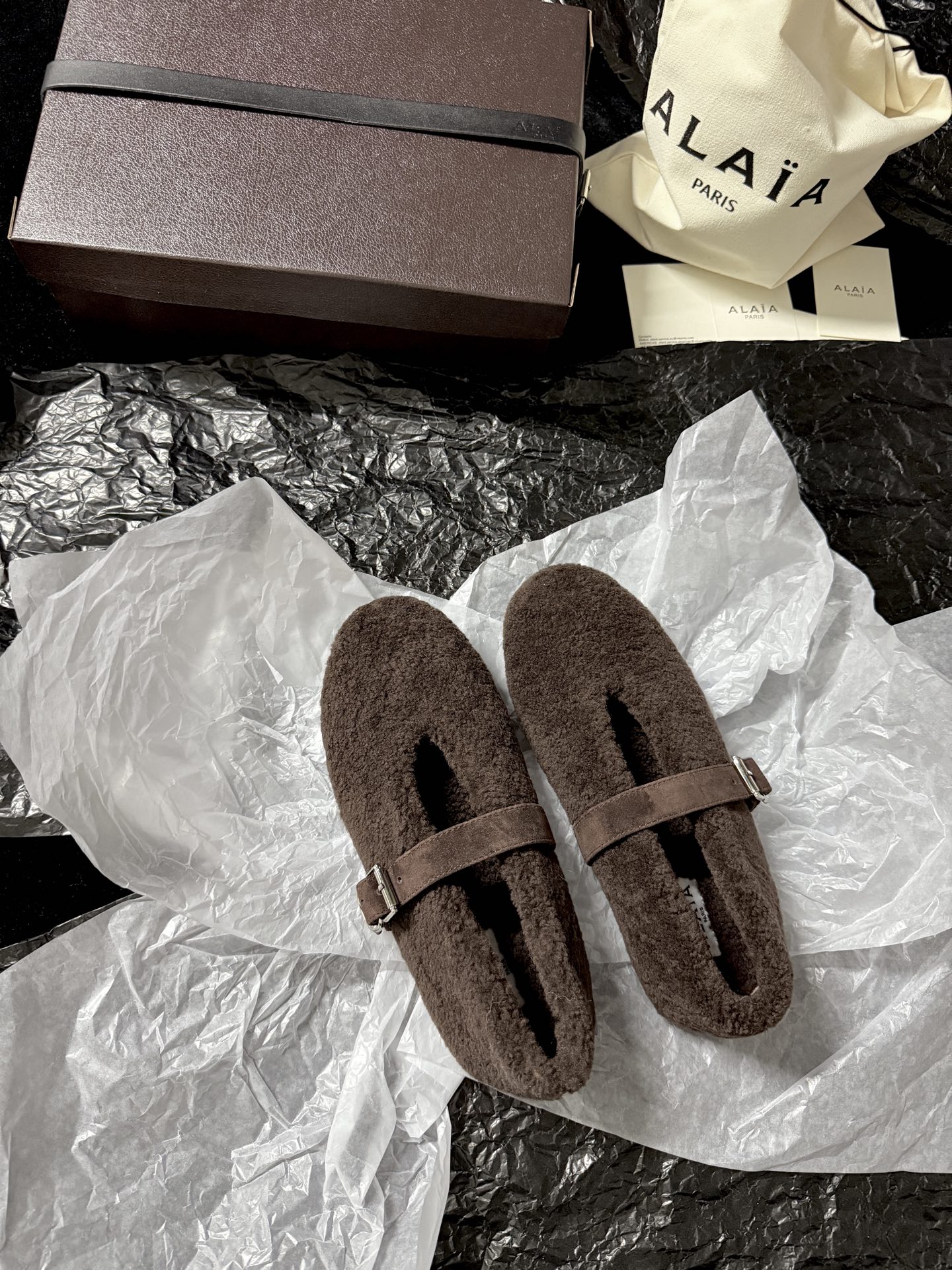 ALAIA Plush strap shoes
