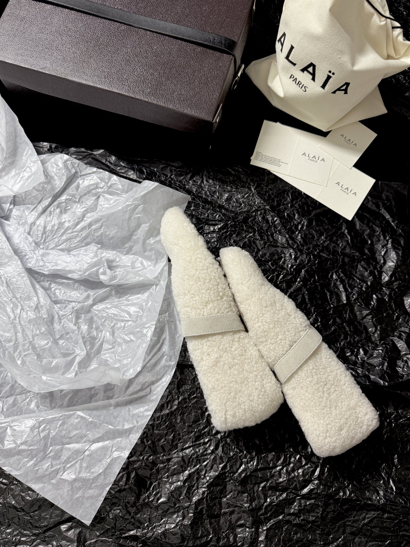 ALAIA Plush strap shoes