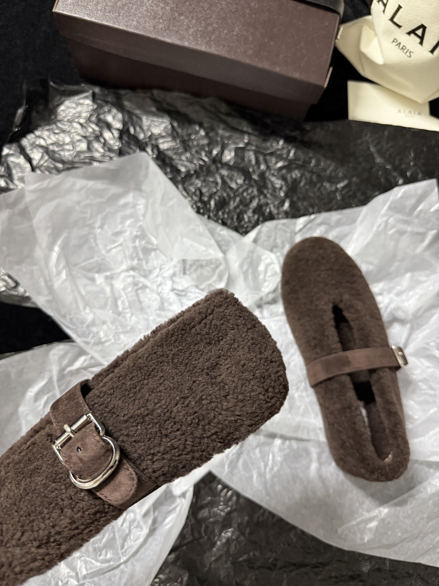 ALAIA Plush strap shoes