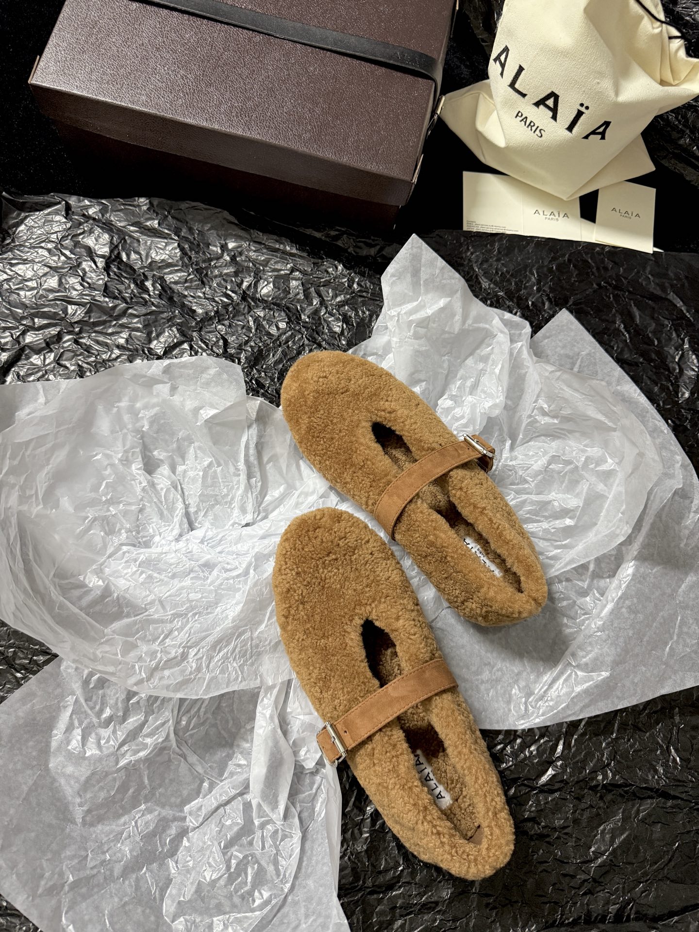 ALAIA Plush strap shoes