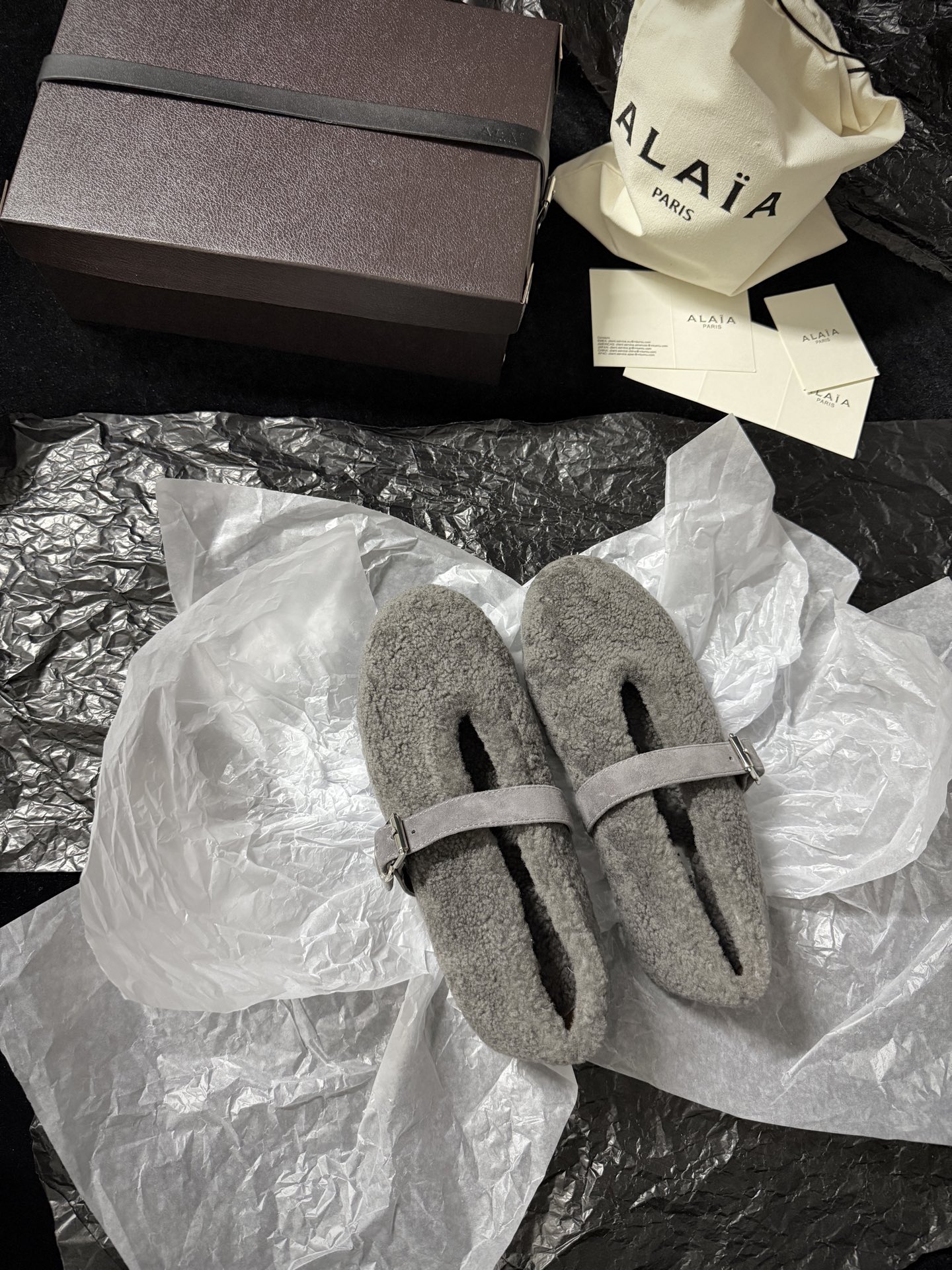 ALAIA Plush strap shoes