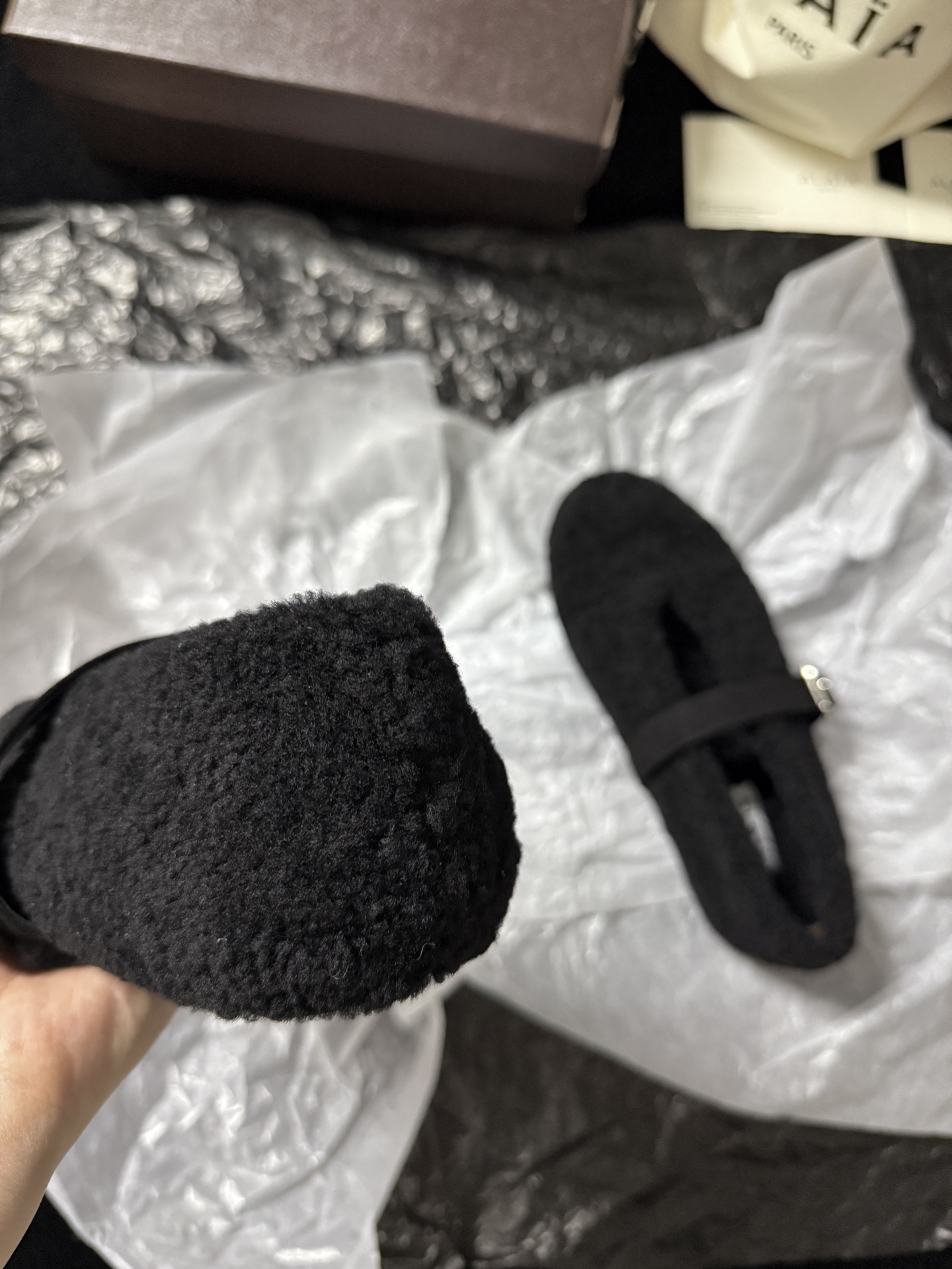 ALAIA Plush strap shoes