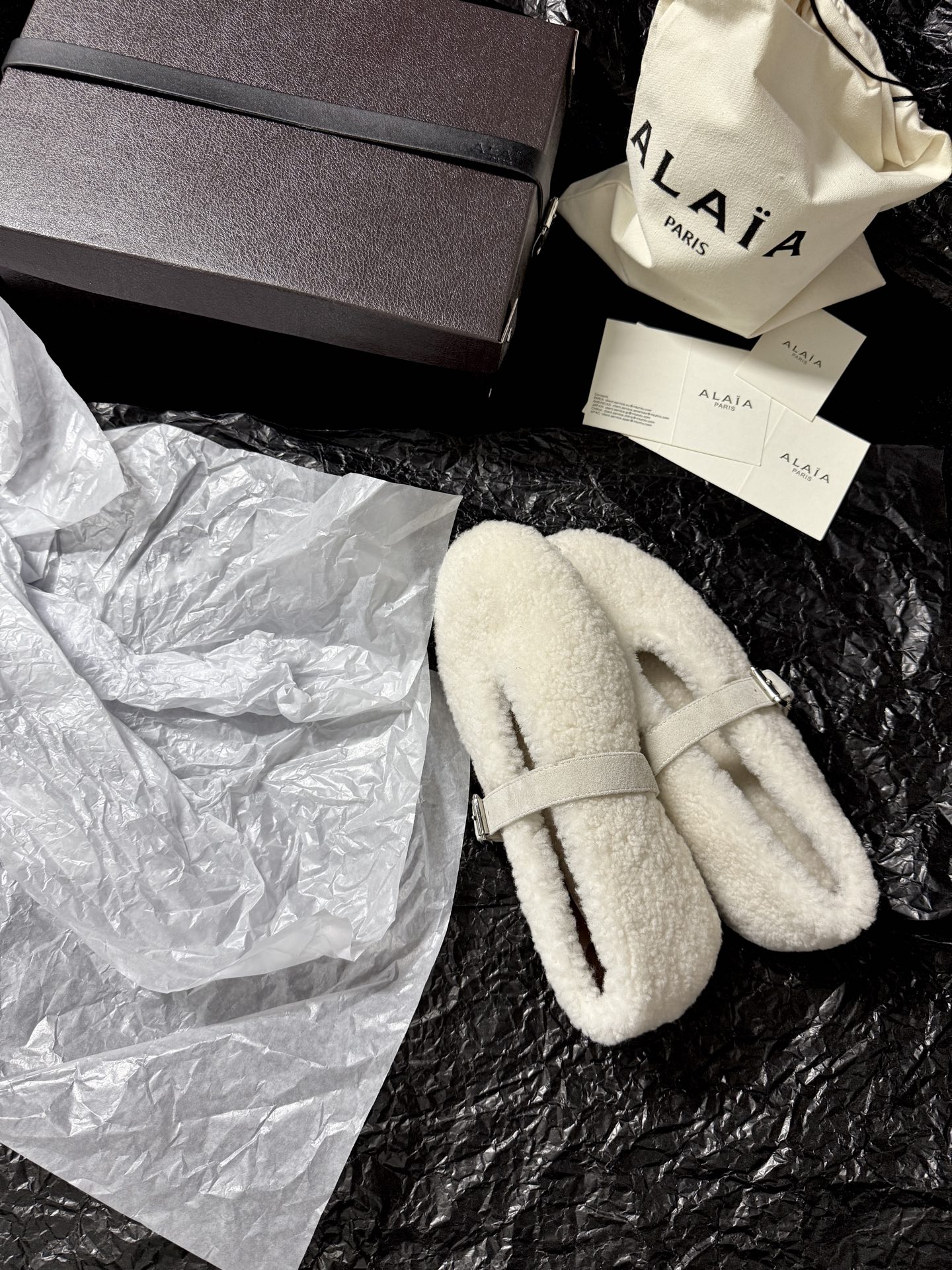 ALAIA Plush strap shoes