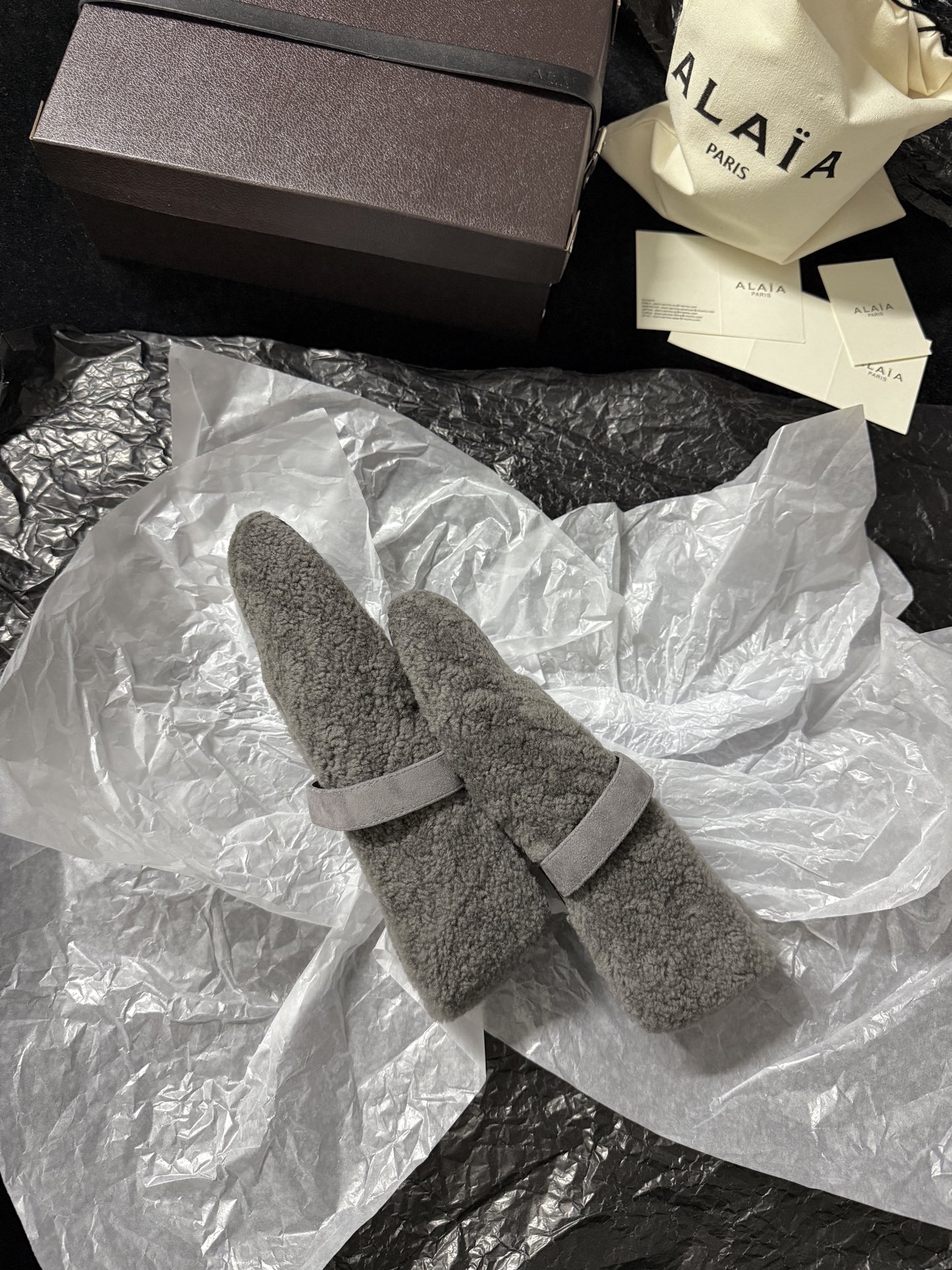 ALAIA Plush strap shoes