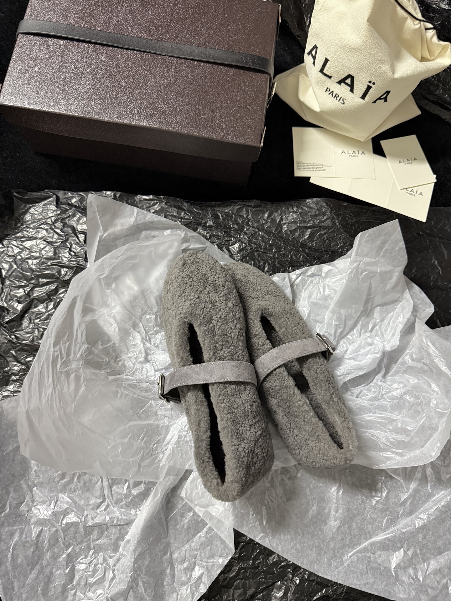 ALAIA Plush strap shoes