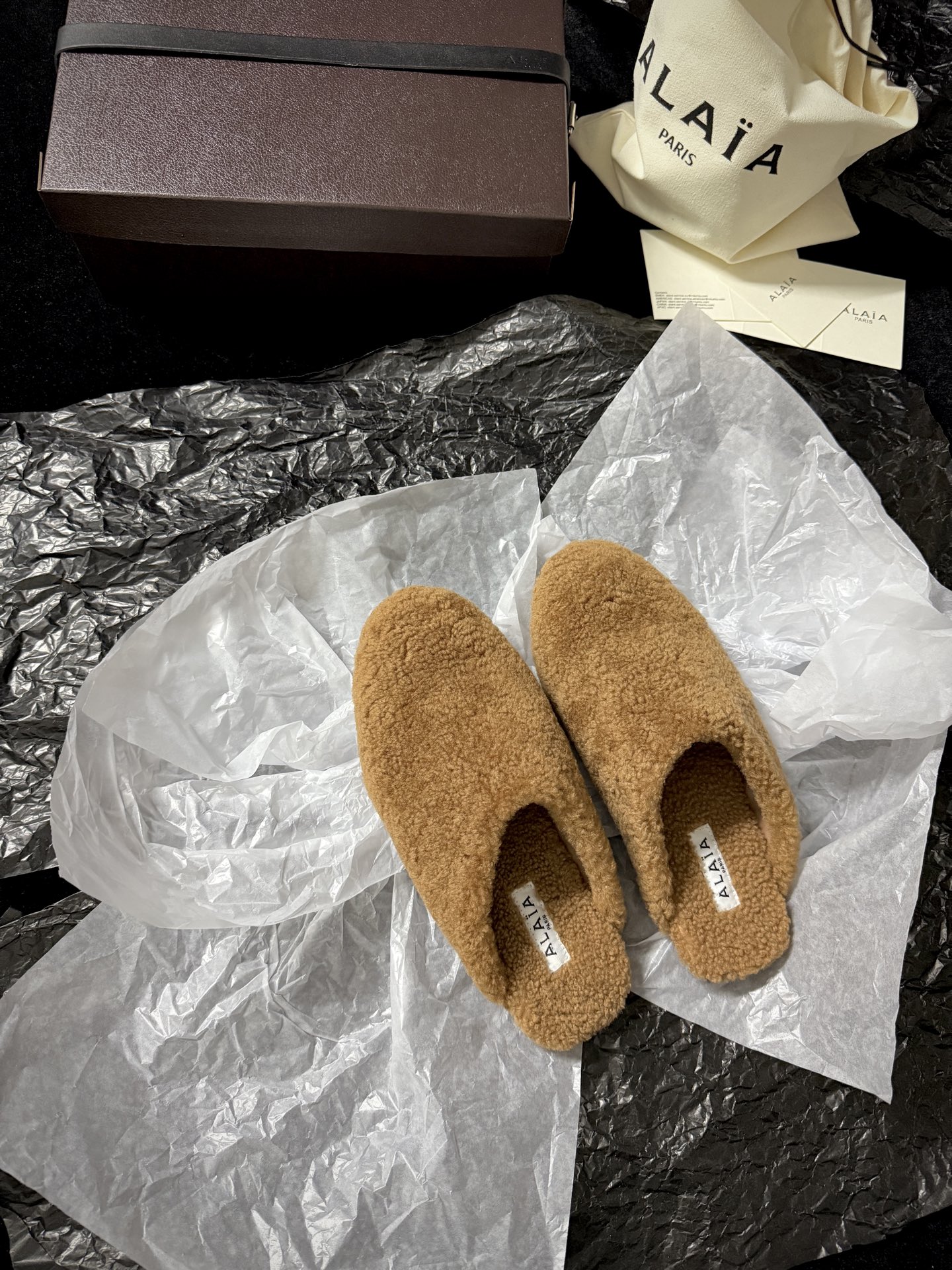 ALAIA Plush Mule Slippers