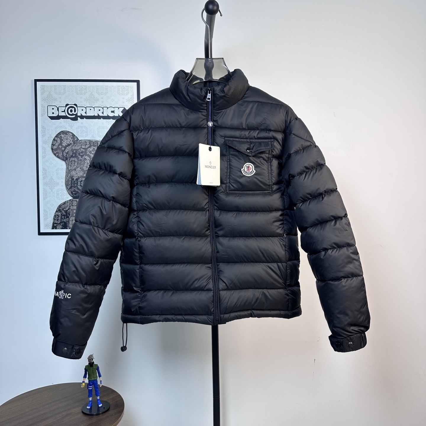 MONCLER Stand-Collar Down Jacket with Pocket Patches