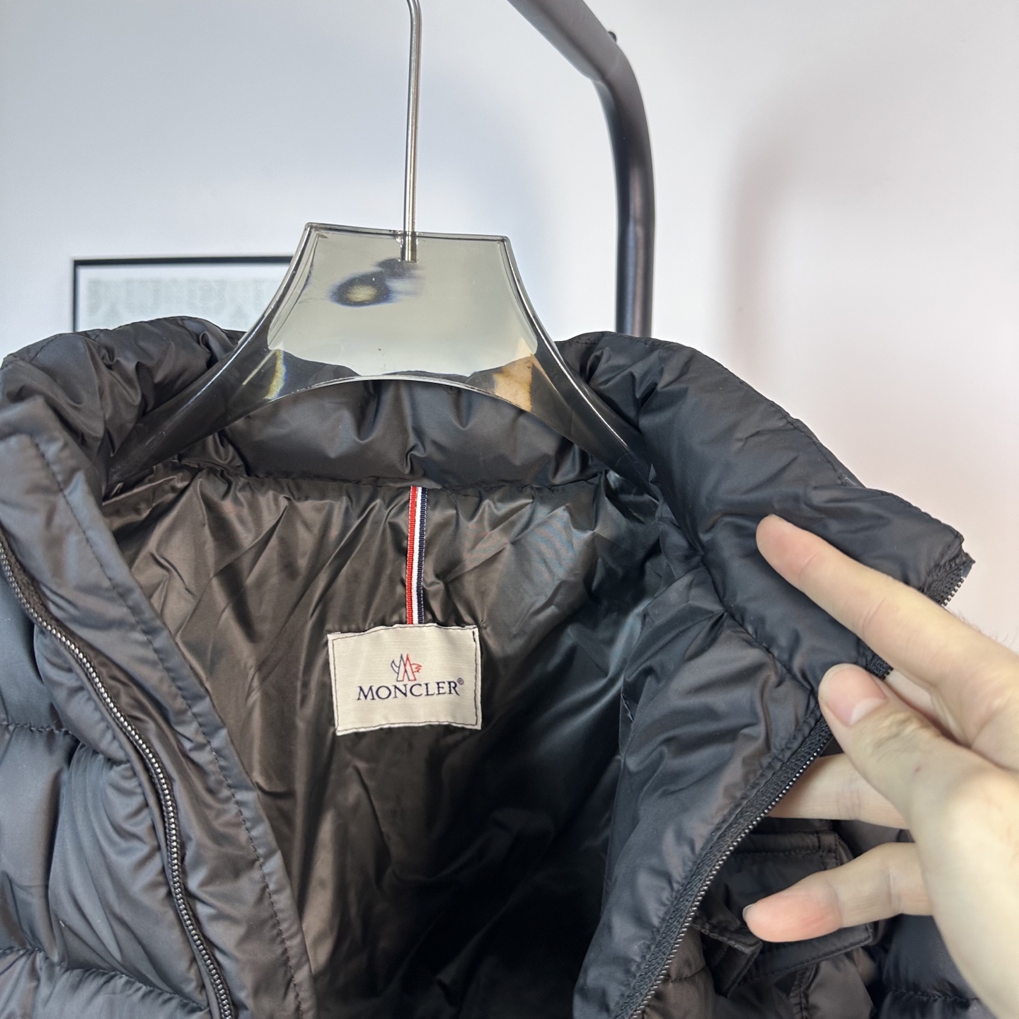 MONCLER Stand-Collar Down Jacket with Pocket Patches