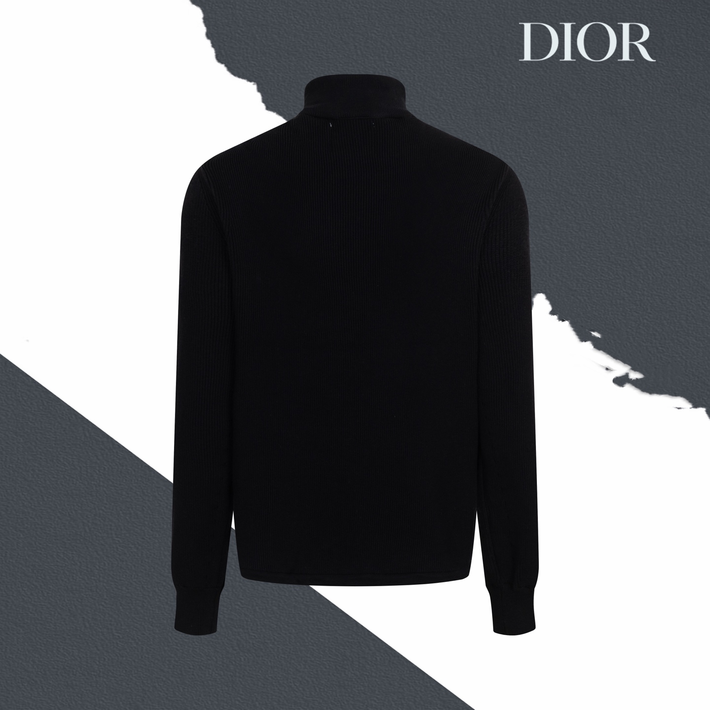Dior All-Over Subtle-Pattern Printed Knit Paneled Stand-Collar Down Jacket