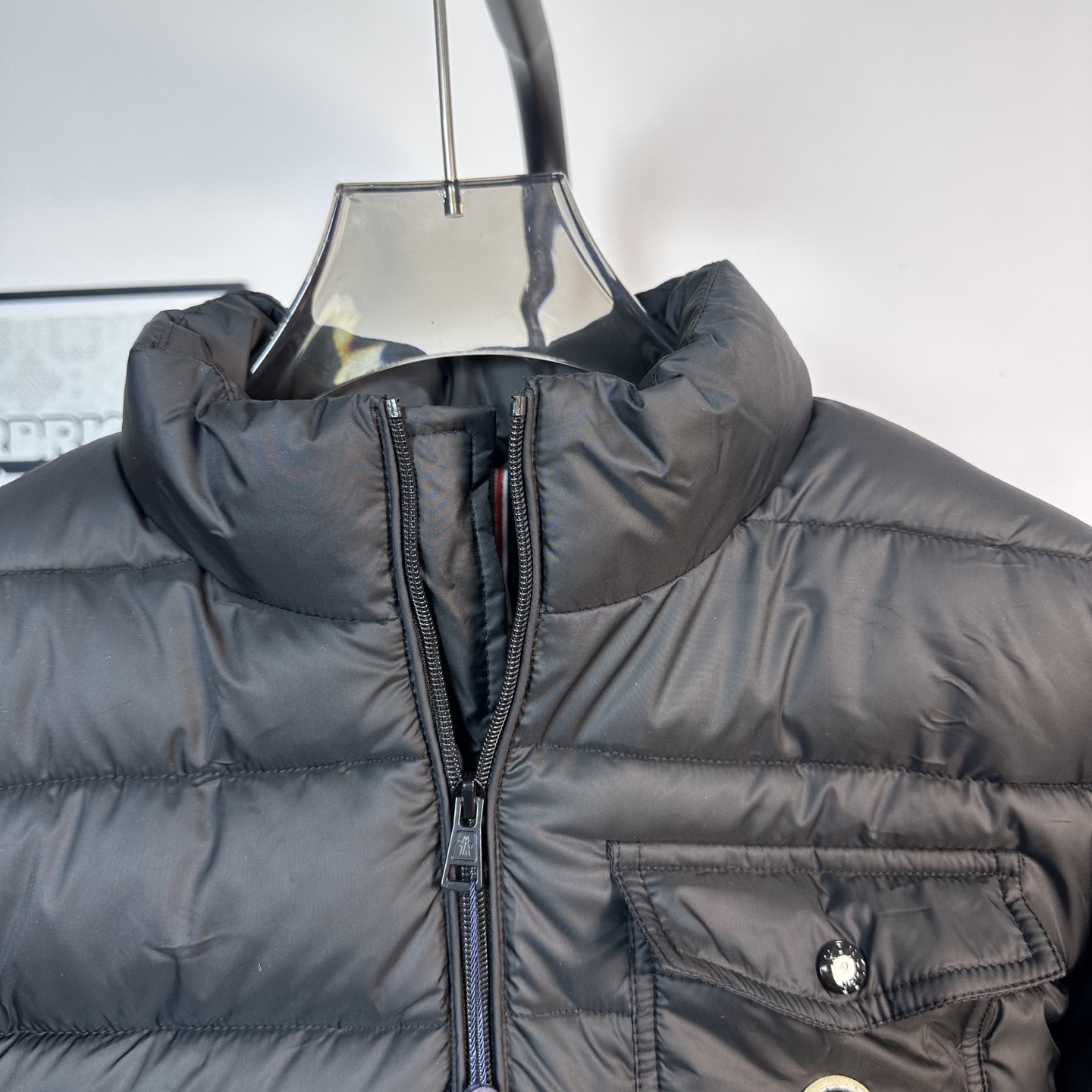 MONCLER Stand-Collar Down Jacket with Pocket Patches