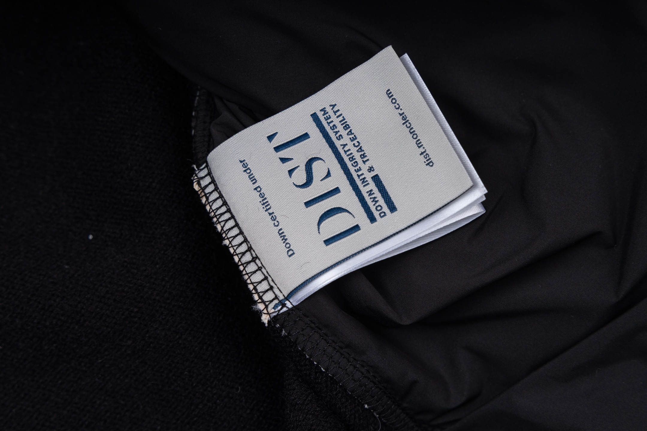 Moncler Small Chest Logo Paneled Knit Stand-Collar Down Jacket