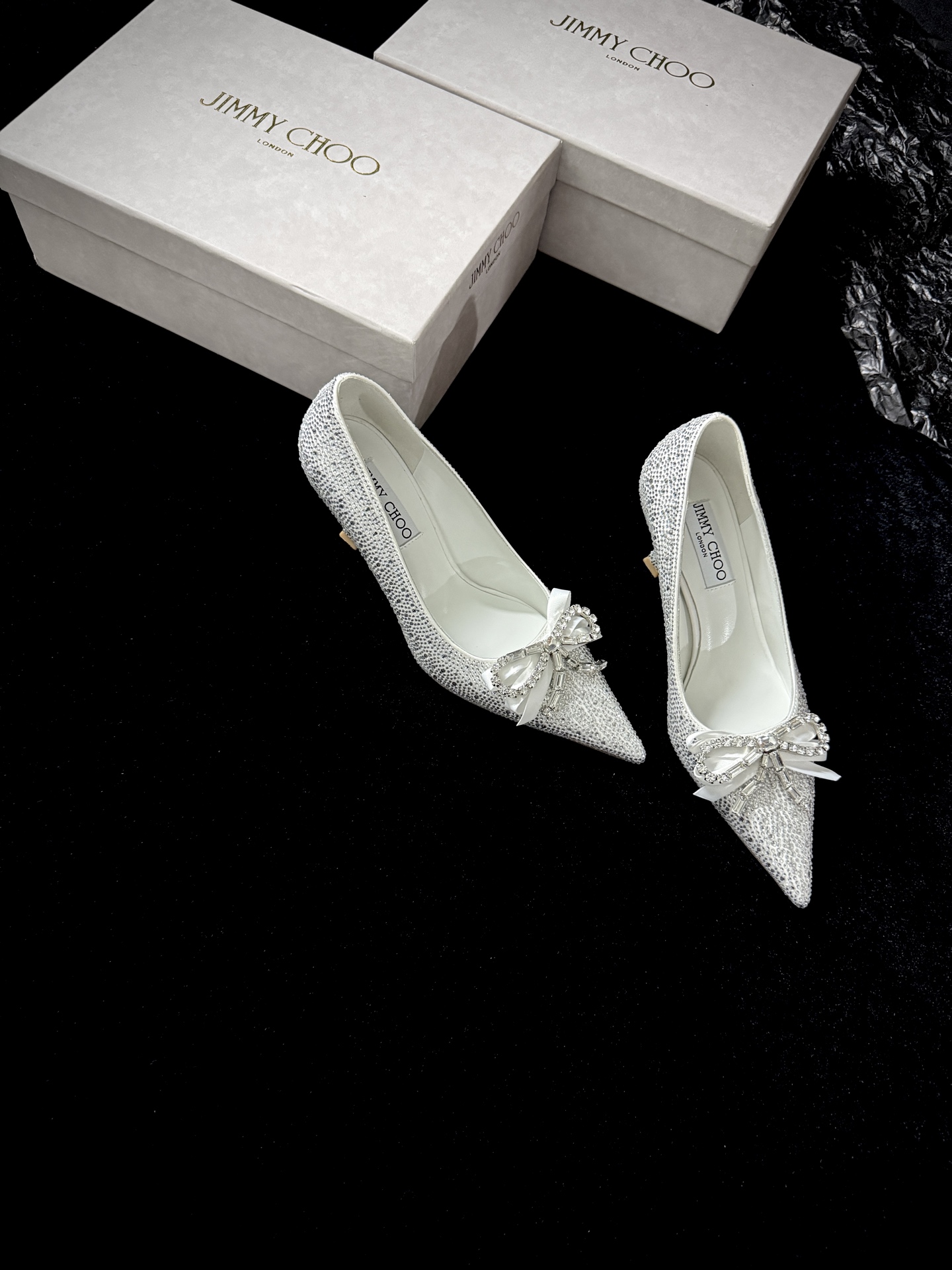 Jimmy Choo Pointed toe rhinestone shoes