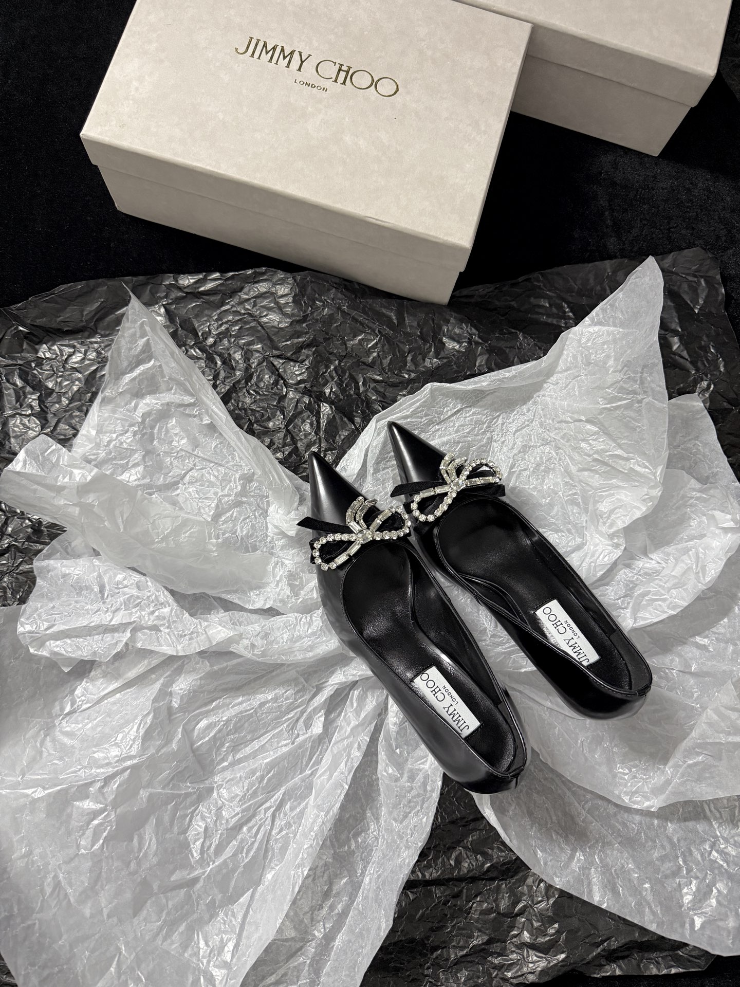 Jimmy Choo Pointed toe rhinestone shoes