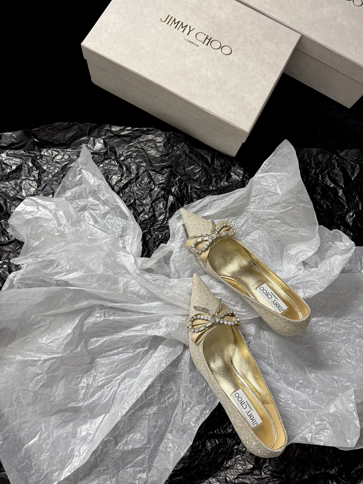 Jimmy Choo Pointed toe rhinestone shoes