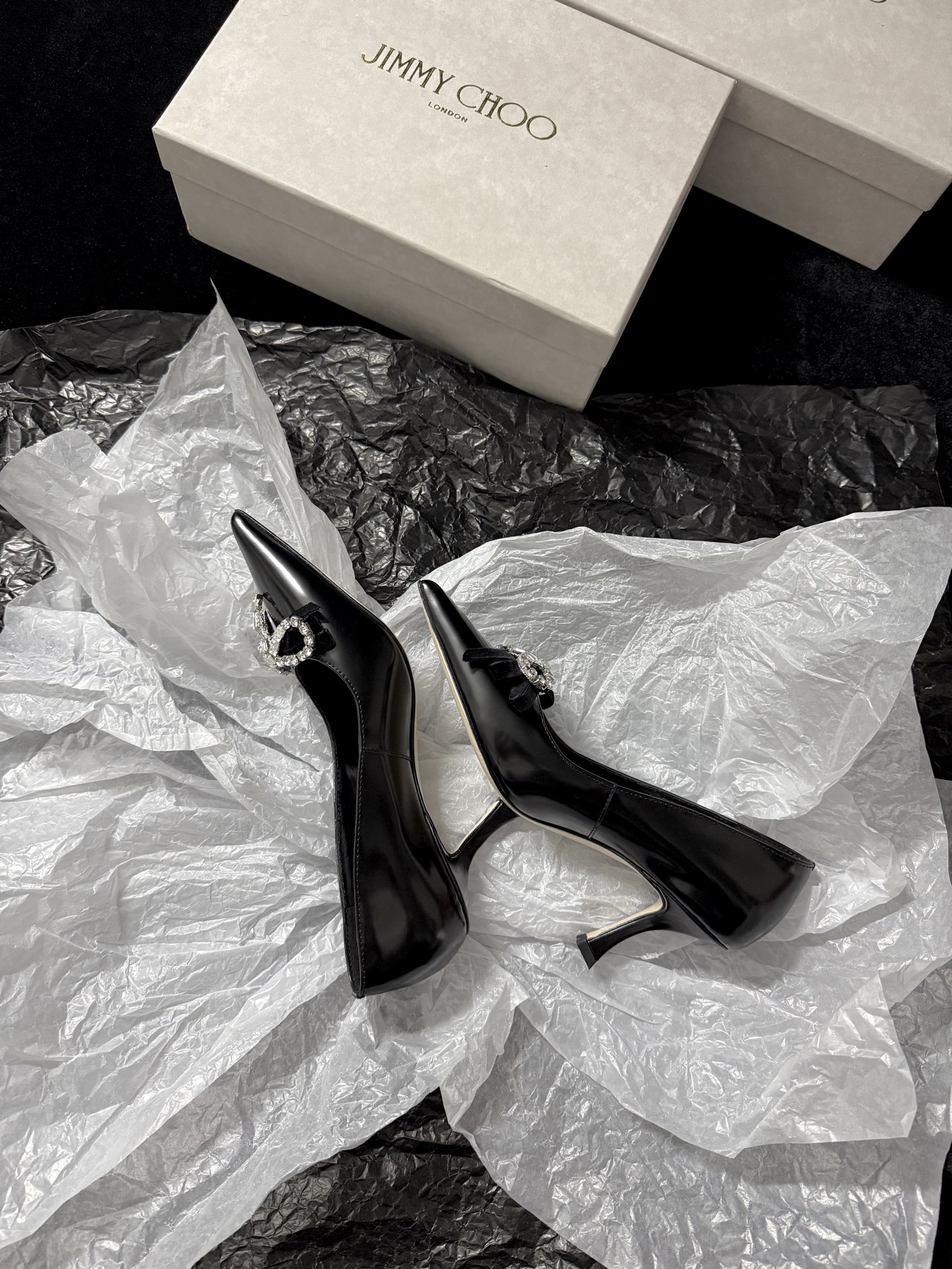 Jimmy Choo Pointed toe rhinestone shoes