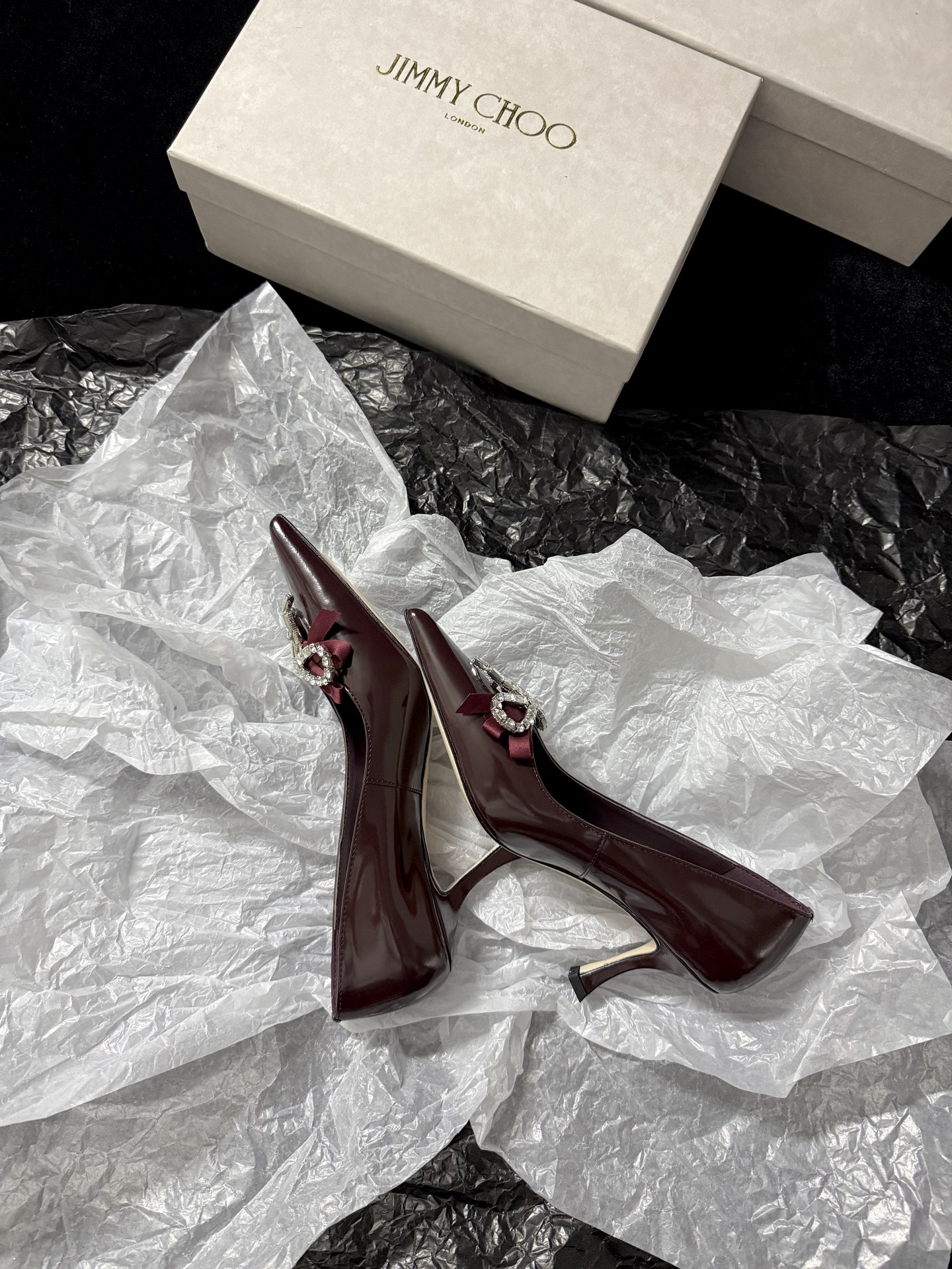 Jimmy Choo Pointed toe rhinestone shoes