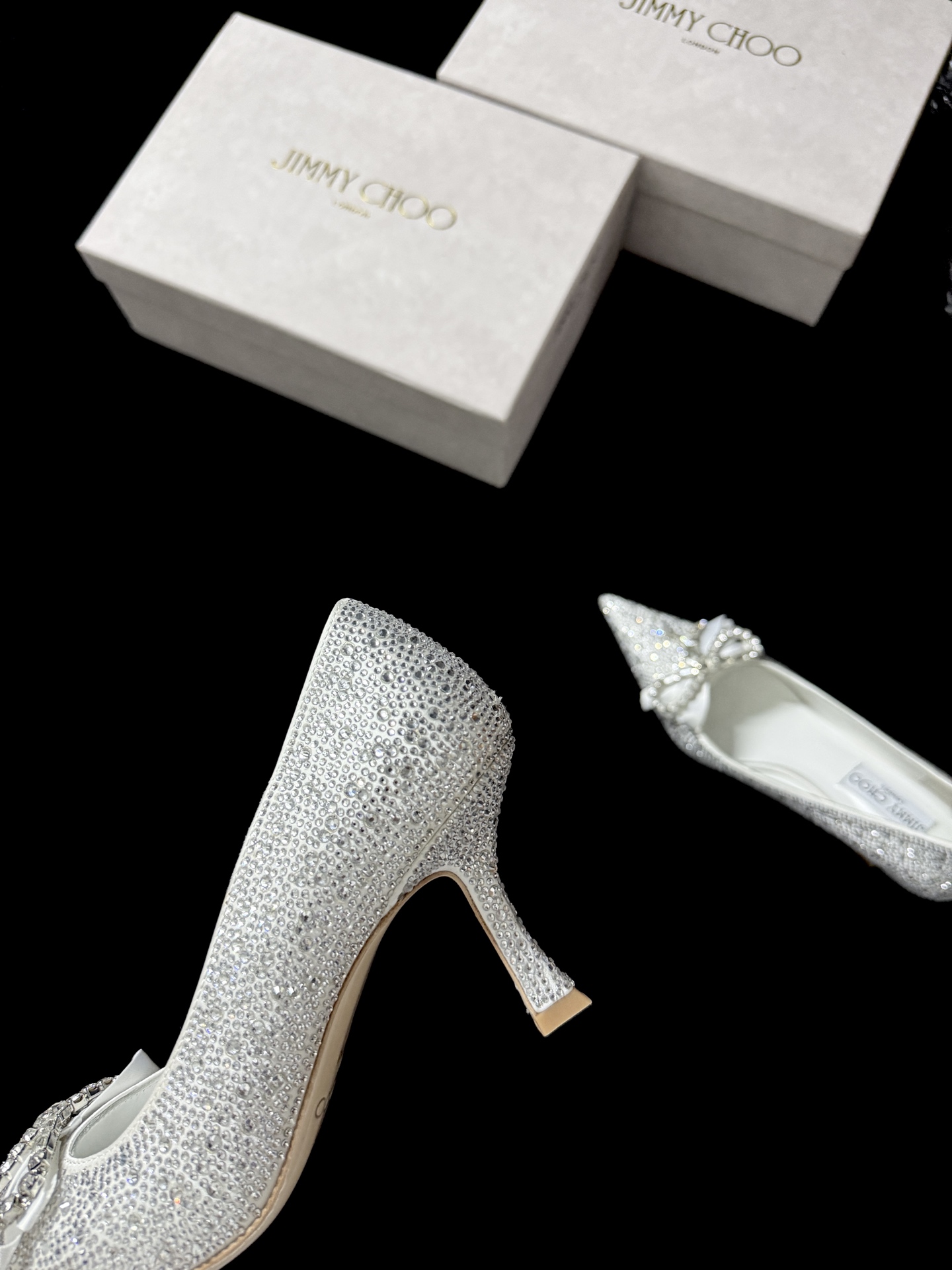 Jimmy Choo Pointed toe rhinestone shoes