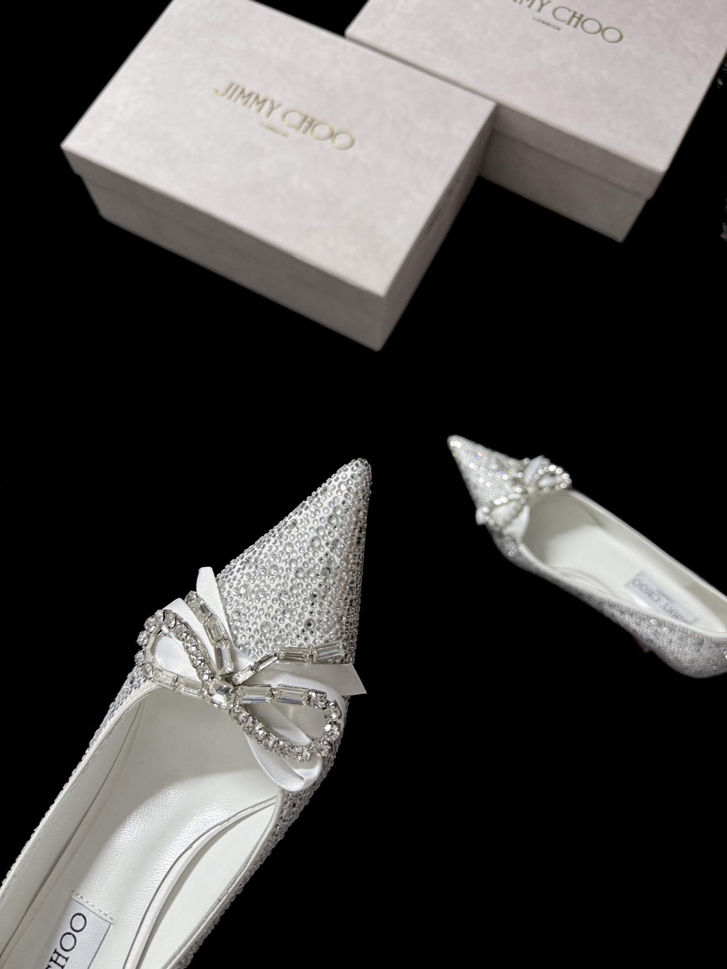 Jimmy Choo Pointed toe rhinestone shoes