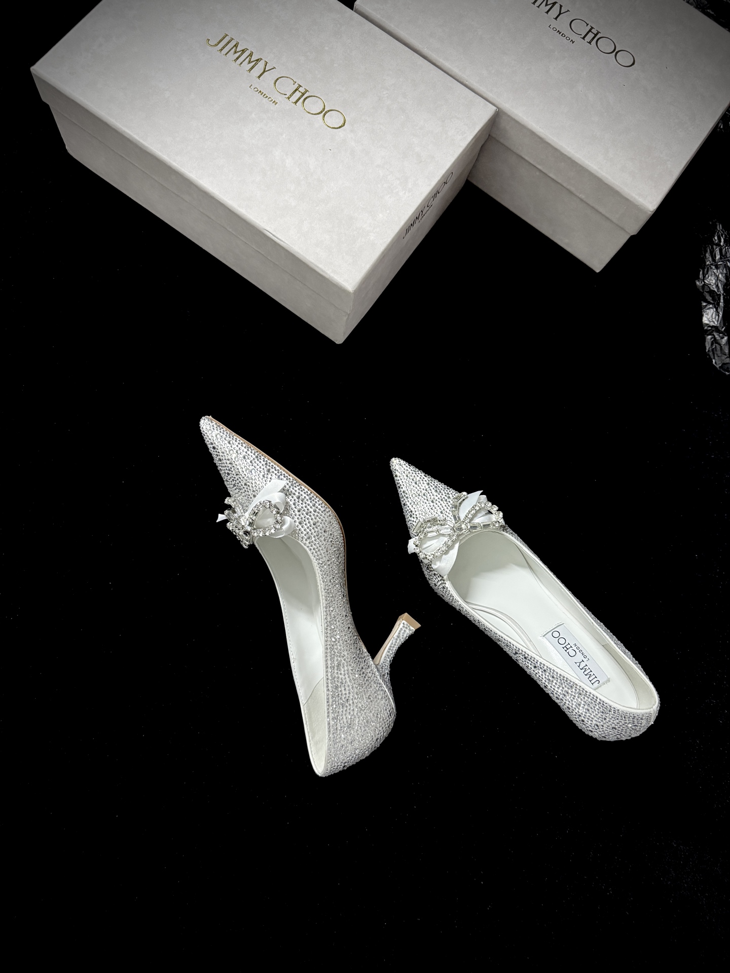 Jimmy Choo Pointed toe rhinestone shoes