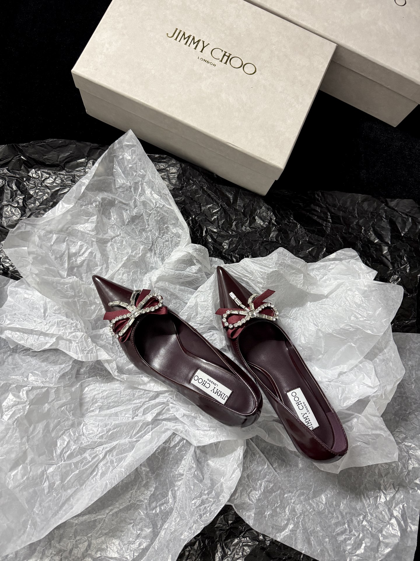 Jimmy Choo Pointed toe rhinestone shoes